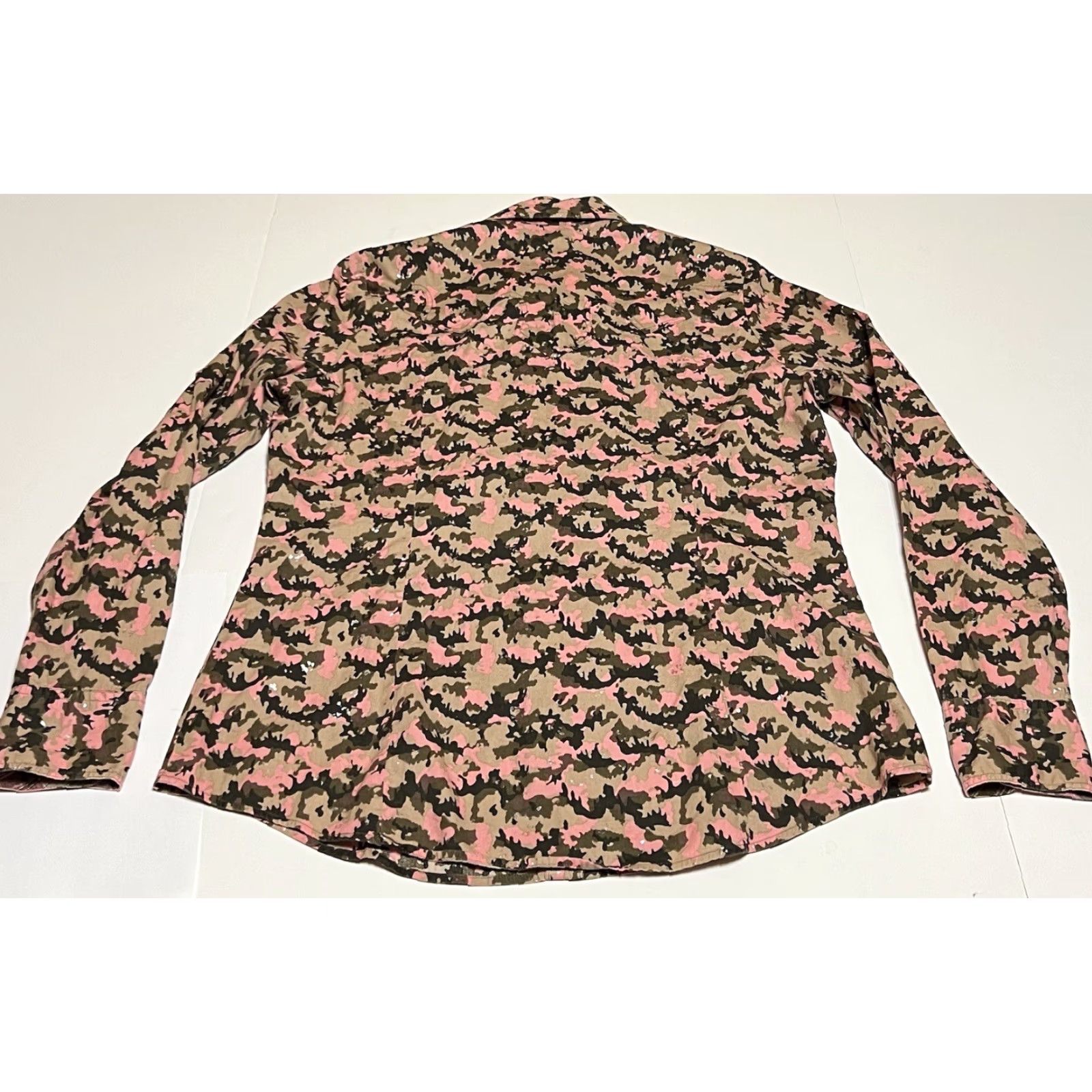 Roper Roper Long Sleeve Pearl Snap Western Shirt Juniors XL Women Pink Camo Silver Multicolor Pearl Snap Western Shirt Size XL / US 12-14 / IT 48-50 - 3 Thumbnail