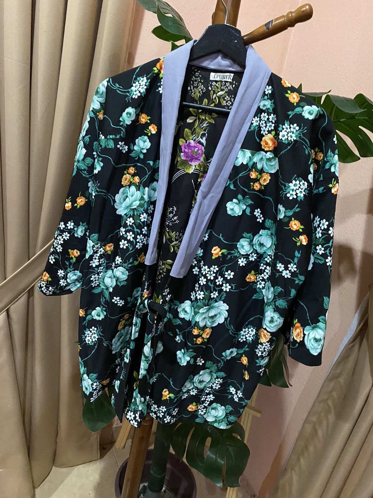 Japanese Brand Épurér Tokyo Floral Kimono Jacket Multicolor Unisex Size L / US 10 / IT 46 - 2 Thumbnail