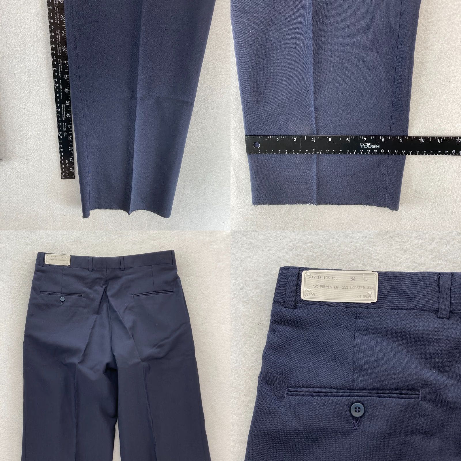 Vintage Vintage Fashionaire McDonalds Work Pants Mens 34 Reg Navy Blue Wool Blend 1989 Size US 34 / EU 50 - 8 Thumbnail