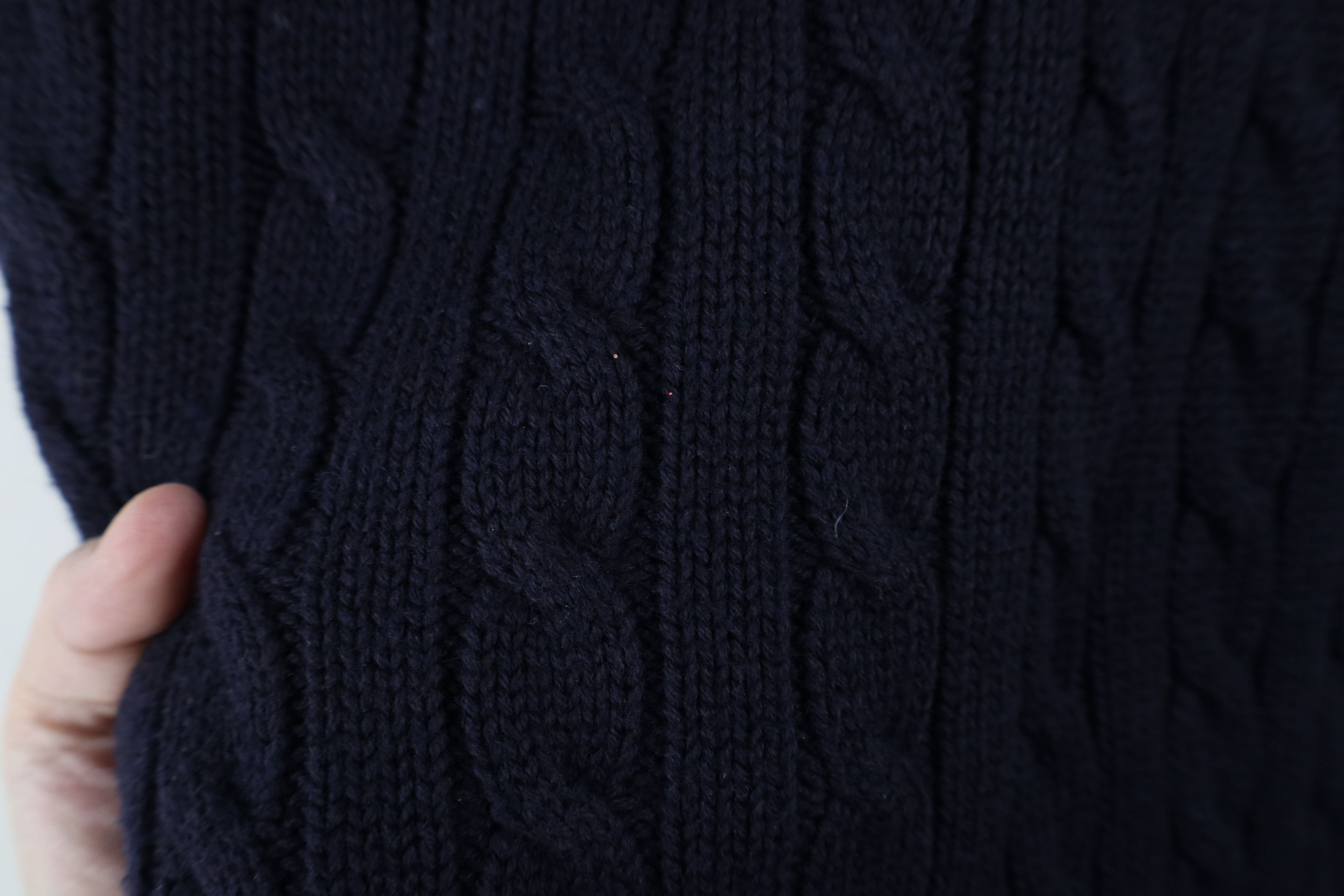 Lands' End × Vintage Vintage 90s Lands End Chunky Cable Knit Half Zip Sweater Size US L / EU 52-54 / 3 - 9 Thumbnail