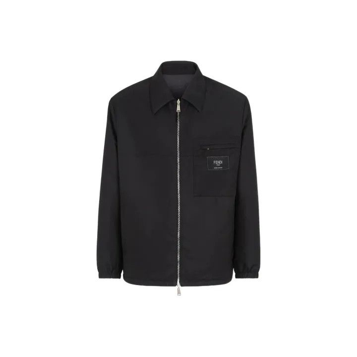 Fendi Fendi SS22 Black Logo Reversible Jacket 0079 Size US L / EU 52-54 / 3 - 1 Thumbnail