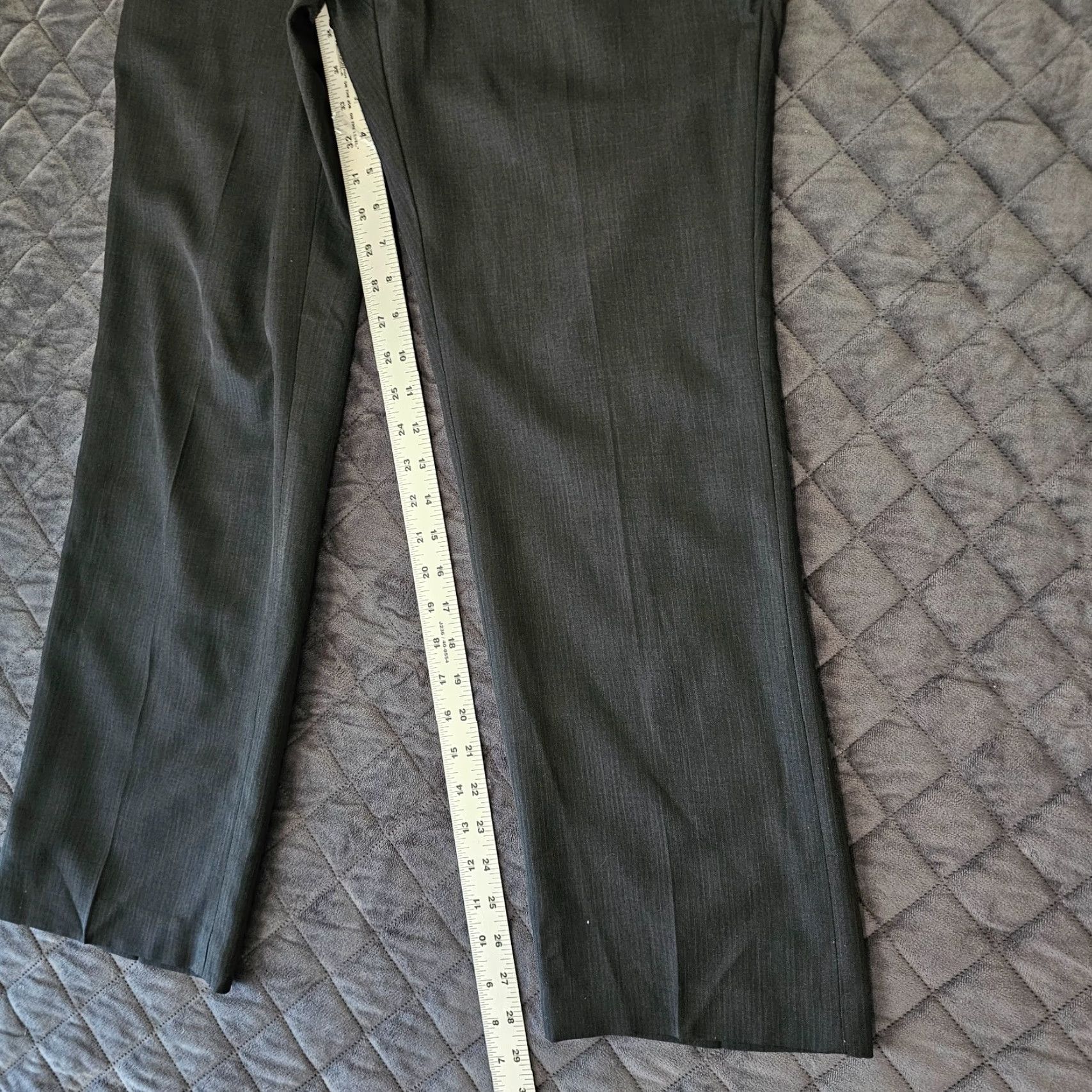 Perry Ellis Perry Ellis Portfolio Men's Dress Pants 32 x 30 Heather Black Semi-Stripe Flat Front Classic Straight Leg Dress Pants Mens 32 Black Size US 32 / EU 48 - 6 Thumbnail
