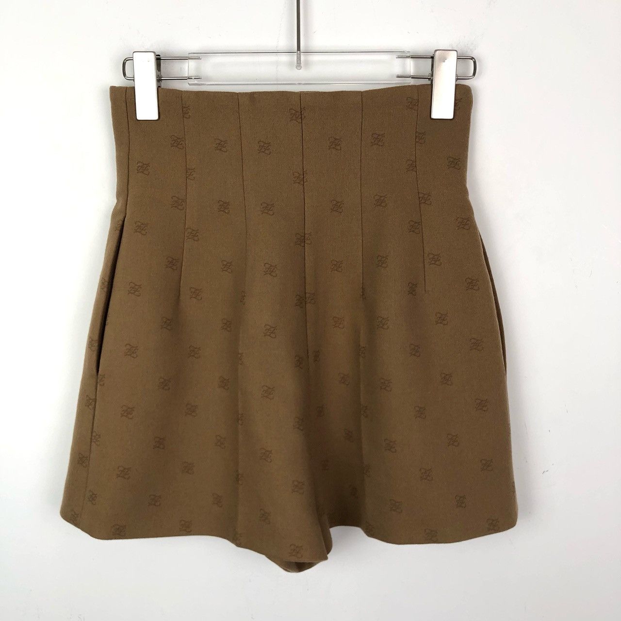 Fendi Fendi Letter Print Pleated Brown Culottes Size 26" / US 2 / IT 38 - 2 Thumbnail