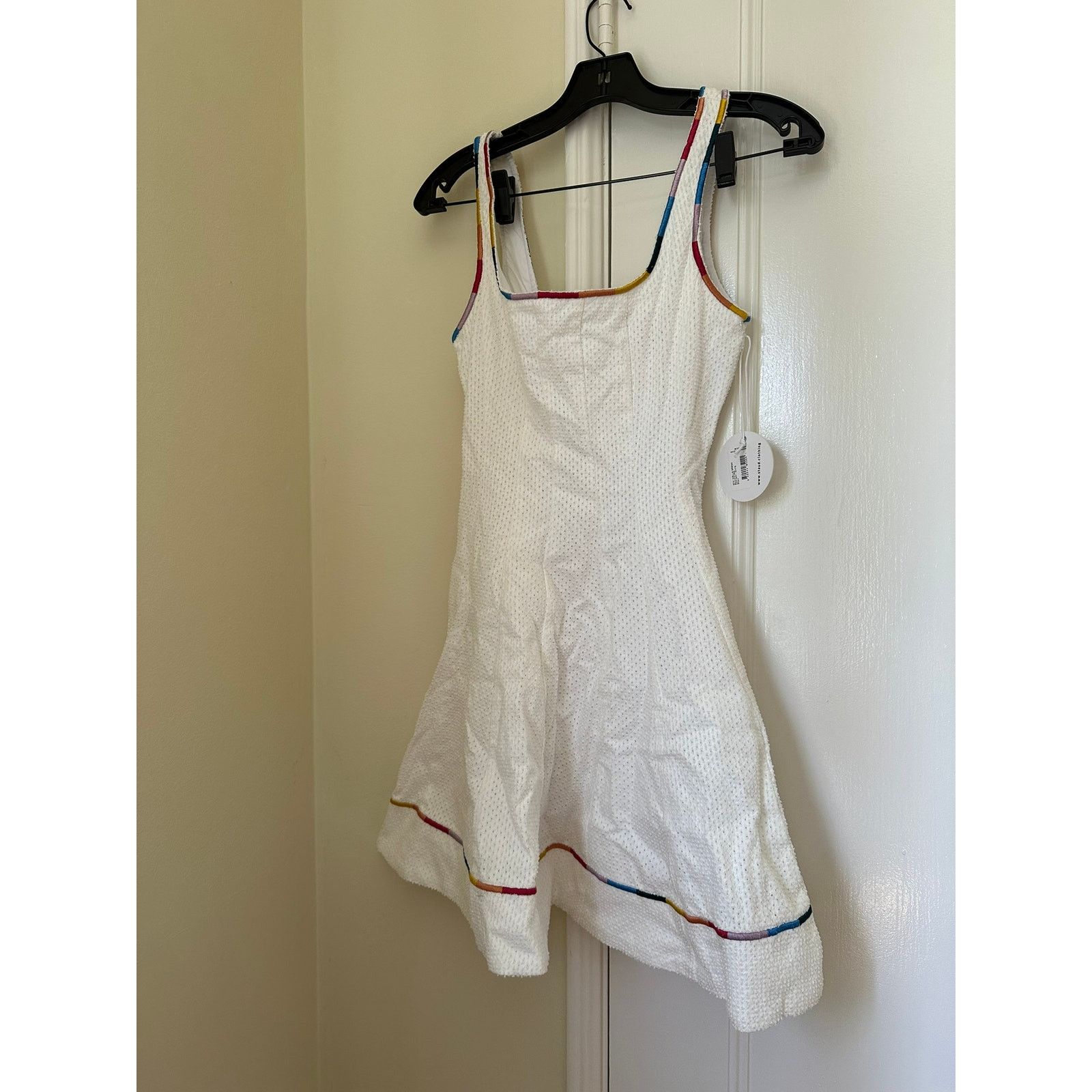 Staud Authentic Staud white mini wells embroidered dress Size S / US 4 / IT 40 - 1 Thumbnail