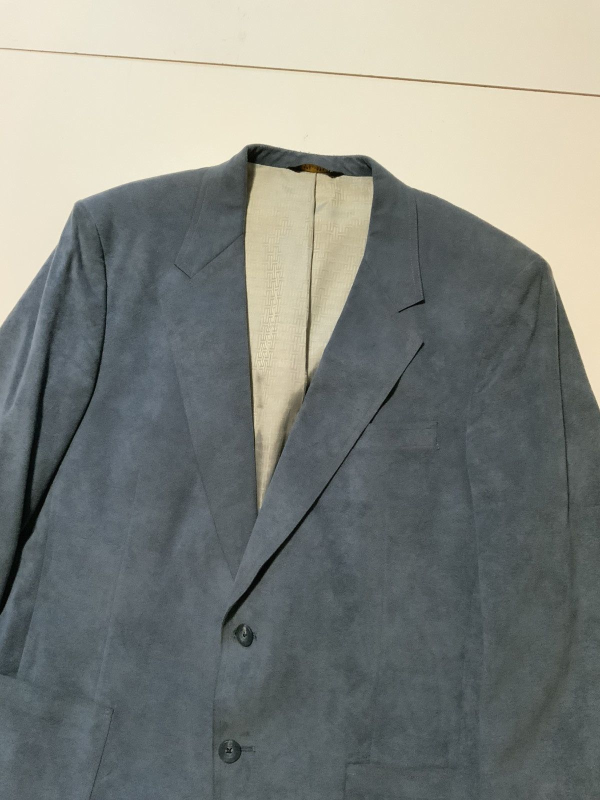 Designer × Vintage Vintage Halston Academy Awards Blue Halo Suede Blazer Jacket Size US S / EU 44-46 / 1 - 5 Thumbnail