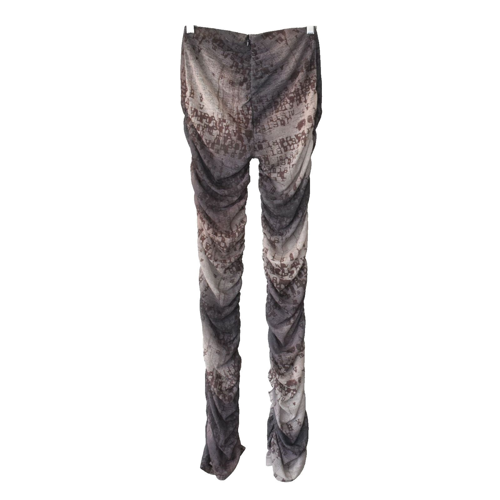 Misbhv MISBHV Typewriter Print Straight Ruched Leg Legging Pants S Size 26" / US 2 / IT 38 - 3 Thumbnail