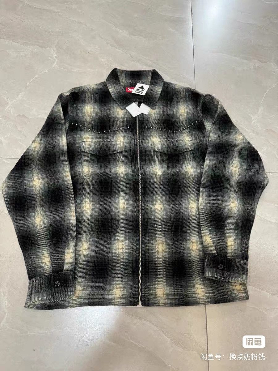 Supreme Supreme FW25 FW25 Studded Shadow Plaid Zip Up Shirt jacket Size US L / EU 52-54 / 3 - 1 Thumbnail