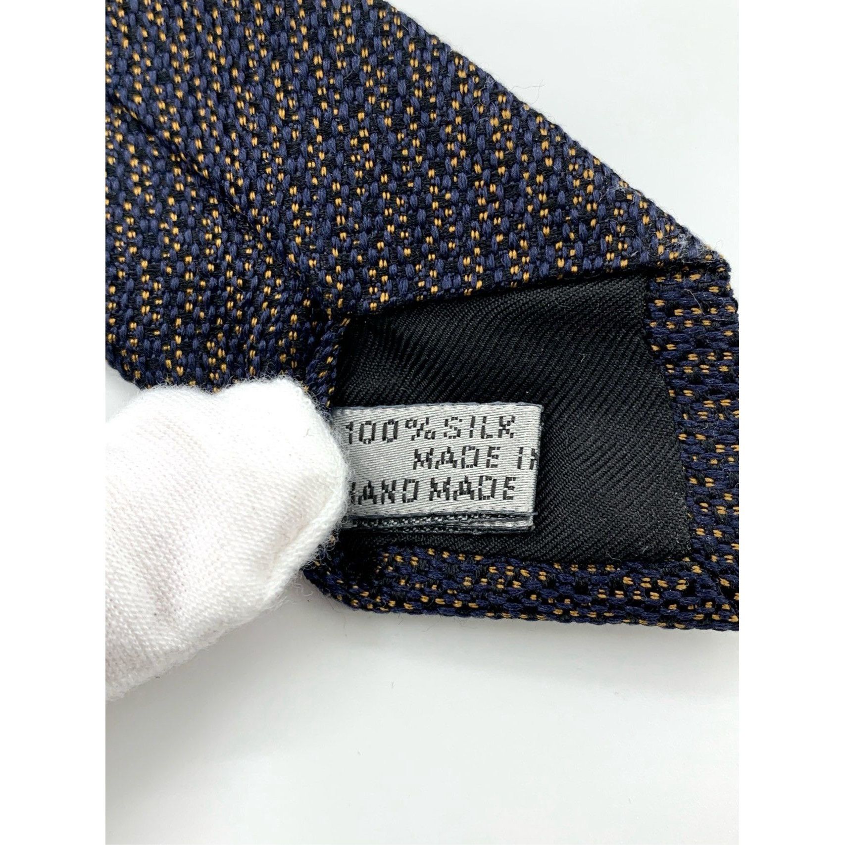 Dior Dior Navy Blue Textured Silk Mens Tie 156cm Size ONE SIZE - 8 Thumbnail