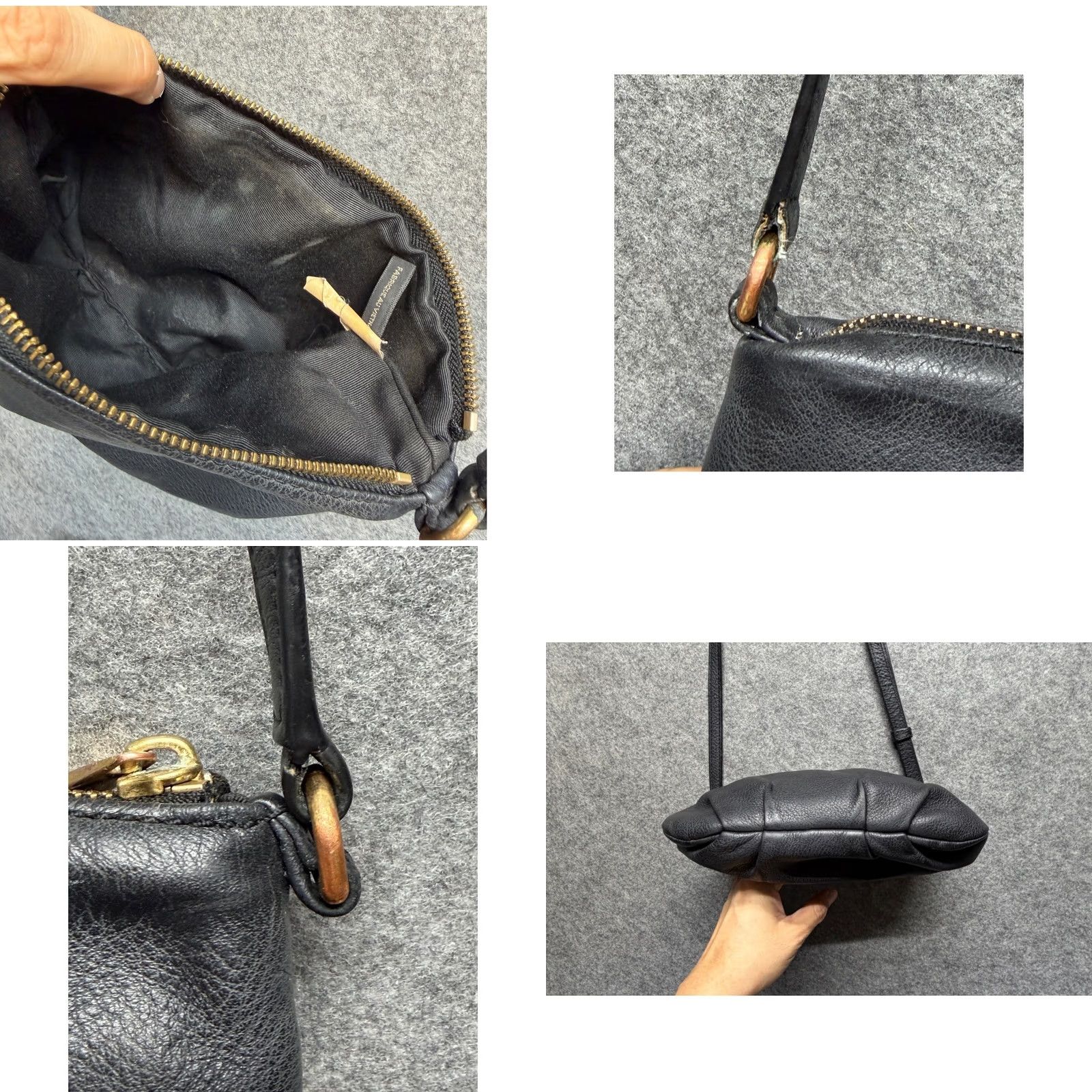 Marc Jacobs Marc Jacobs Black Pebbled Leather Crossbody Bag Gold Logo Plaque Small Jacket? Size ONE SIZE - 8 Thumbnail