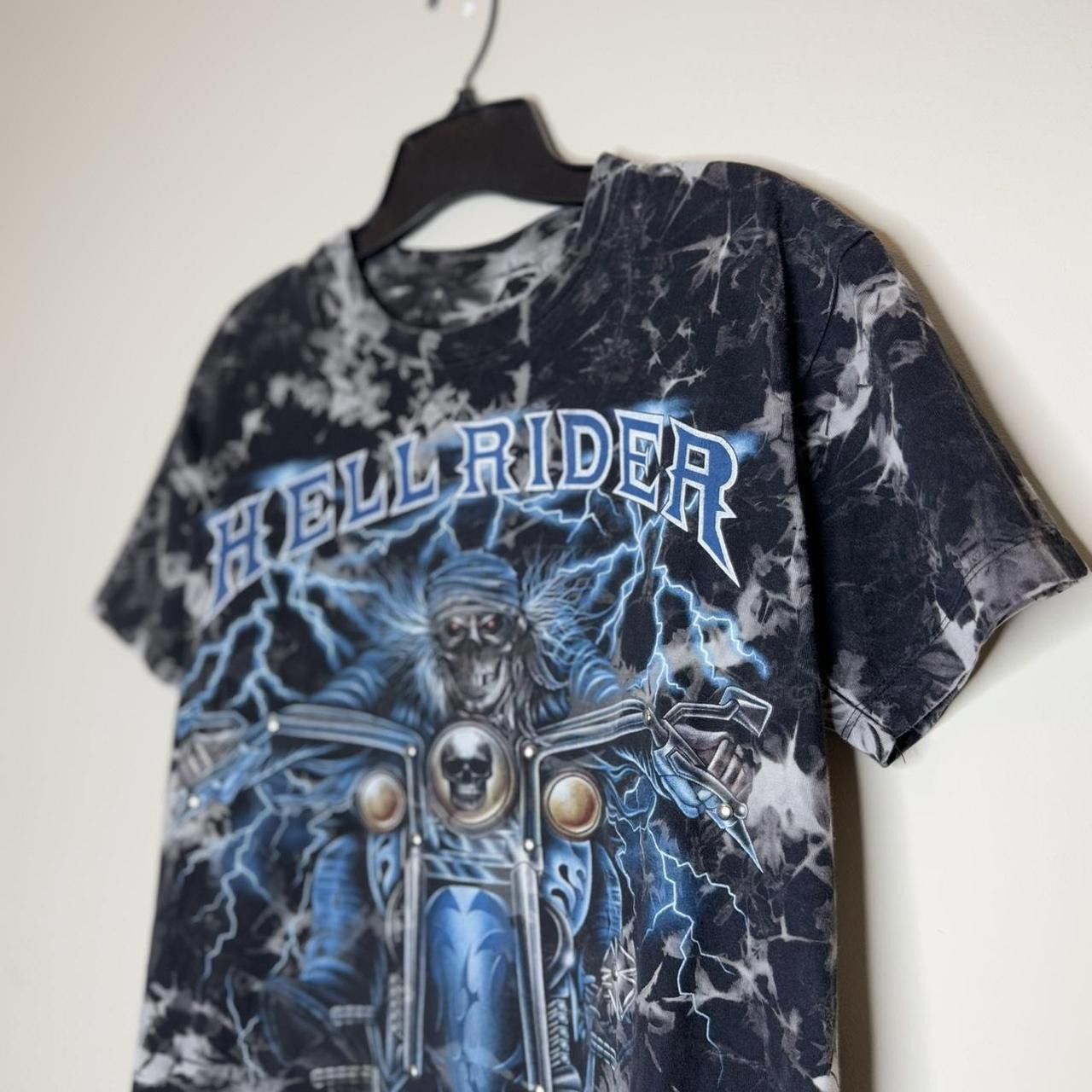 Designer Vintage Hell Rider AOP Motorcycle Tee with Distressed Design Size US M / EU 48-50 / 2 - 2 Thumbnail