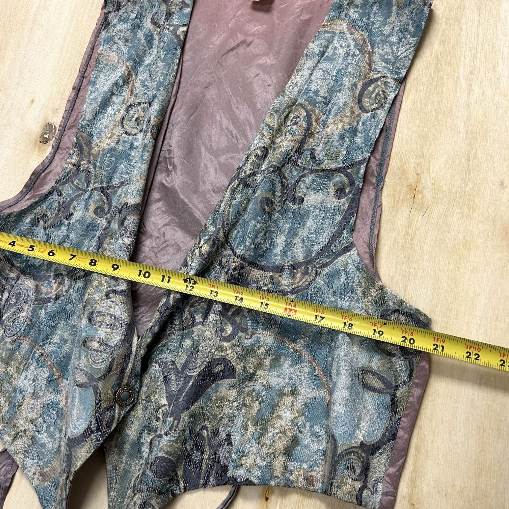 Vintage Vintage 90s Vest, Womens Plus Size Suit Blue Paisley, Formal Evening Dress Size XXL / US 16-18 / IT 52-54 - 7 Thumbnail