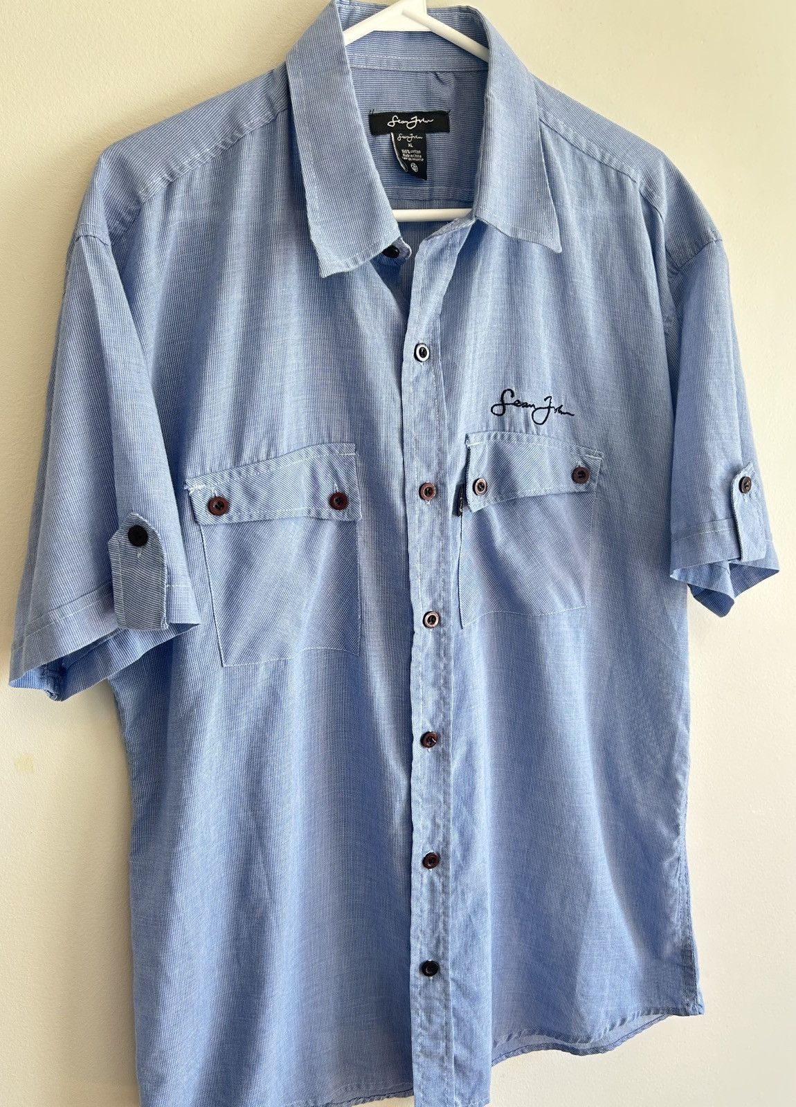 Sean John × Vintage Vintage Sean John Men’s Blue Button Up Shirt Size XL Size US XL / EU 56 / 4 - 2 Thumbnail