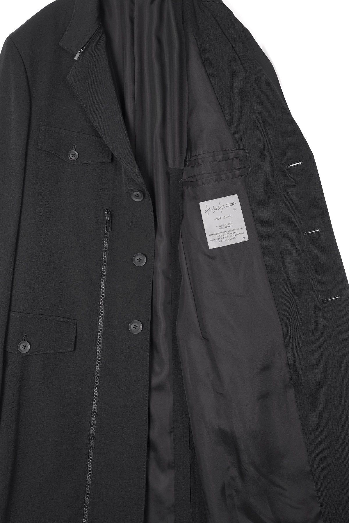 Yohji Yamamoto Yohji Yamamoto Pour Homme WOOL 3BUTTONS ZIP LONG COAT Jacket Size US S / EU 44-46 / 1 - 12 Thumbnail