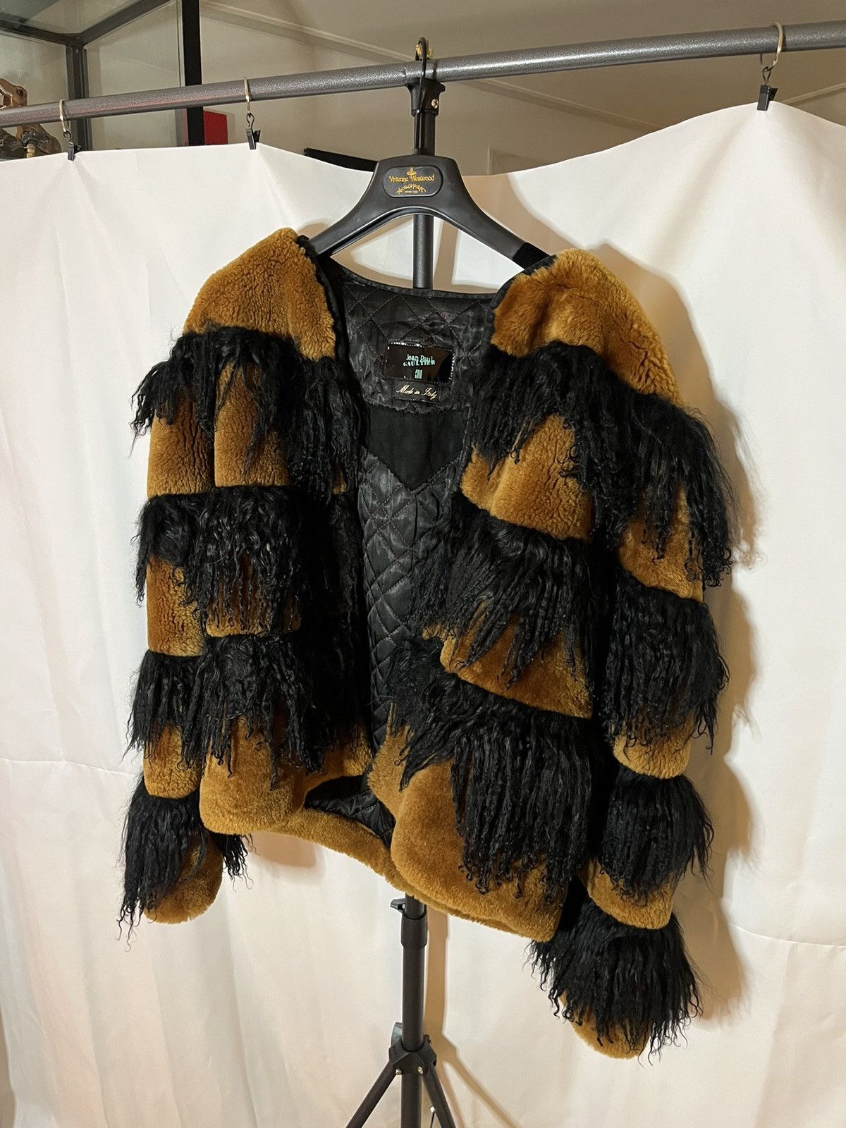 image of Jean Paul Gaultier Fuzzy Bomber in Brown, Men's (Size Medium)