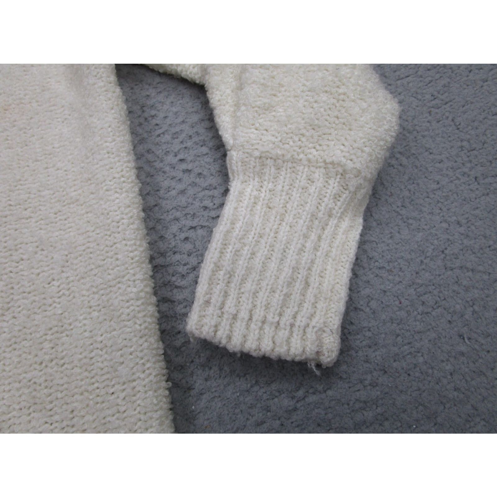 Vintage VINTAGE Sideffects Cardigan Sweater Womens Petite P XS White Knit Open Pockets Size S / US 4 / IT 40 - 3 Thumbnail
