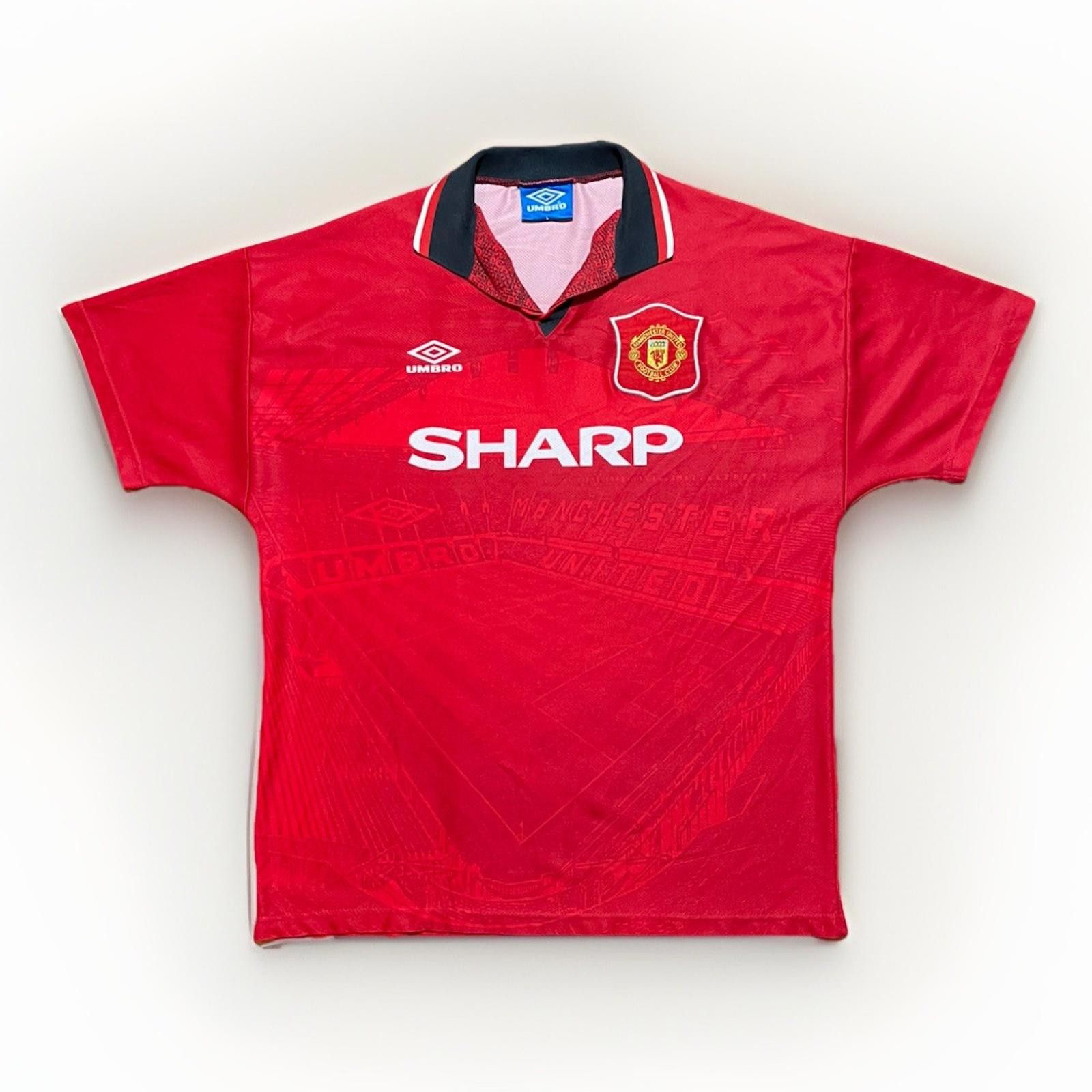 Umbro 1994-1996 Umbro Manchester United Home Soccer Jersey Large Size US L / EU 52-54 / 3 - 1 Thumbnail