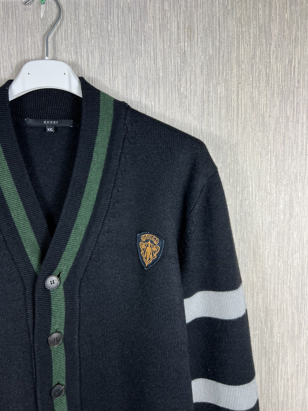 Gucci Vintage Gucci Tom Ford collage cardigan sweater logo striped Size US L / EU 52-54 / 3 - 4 Thumbnail