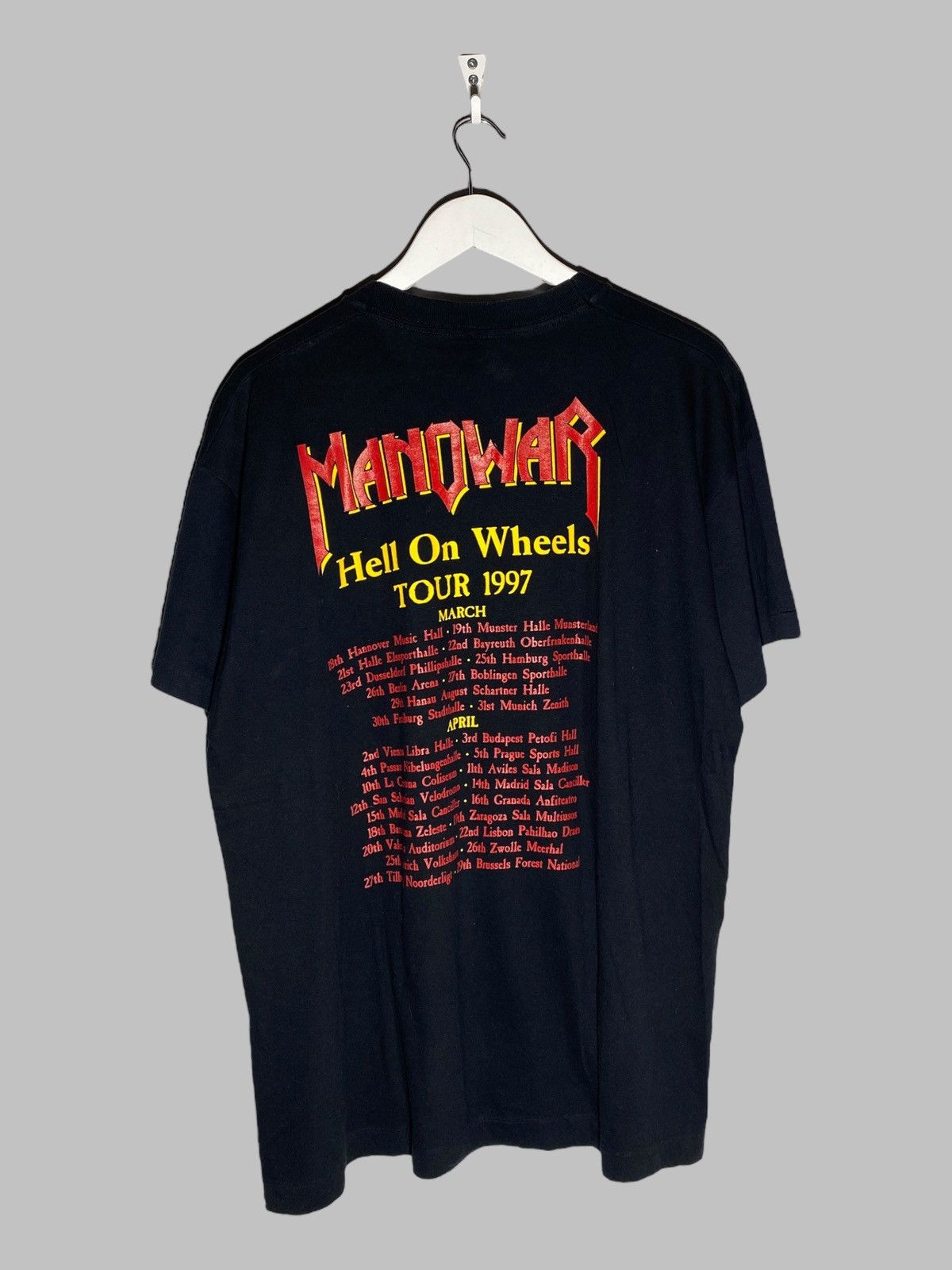 Band Tees Vintage Manowar Hell On Wheels 1997 Tour Graphic T-shirt Size US XL / EU 56 / 4 - 2 Thumbnail
