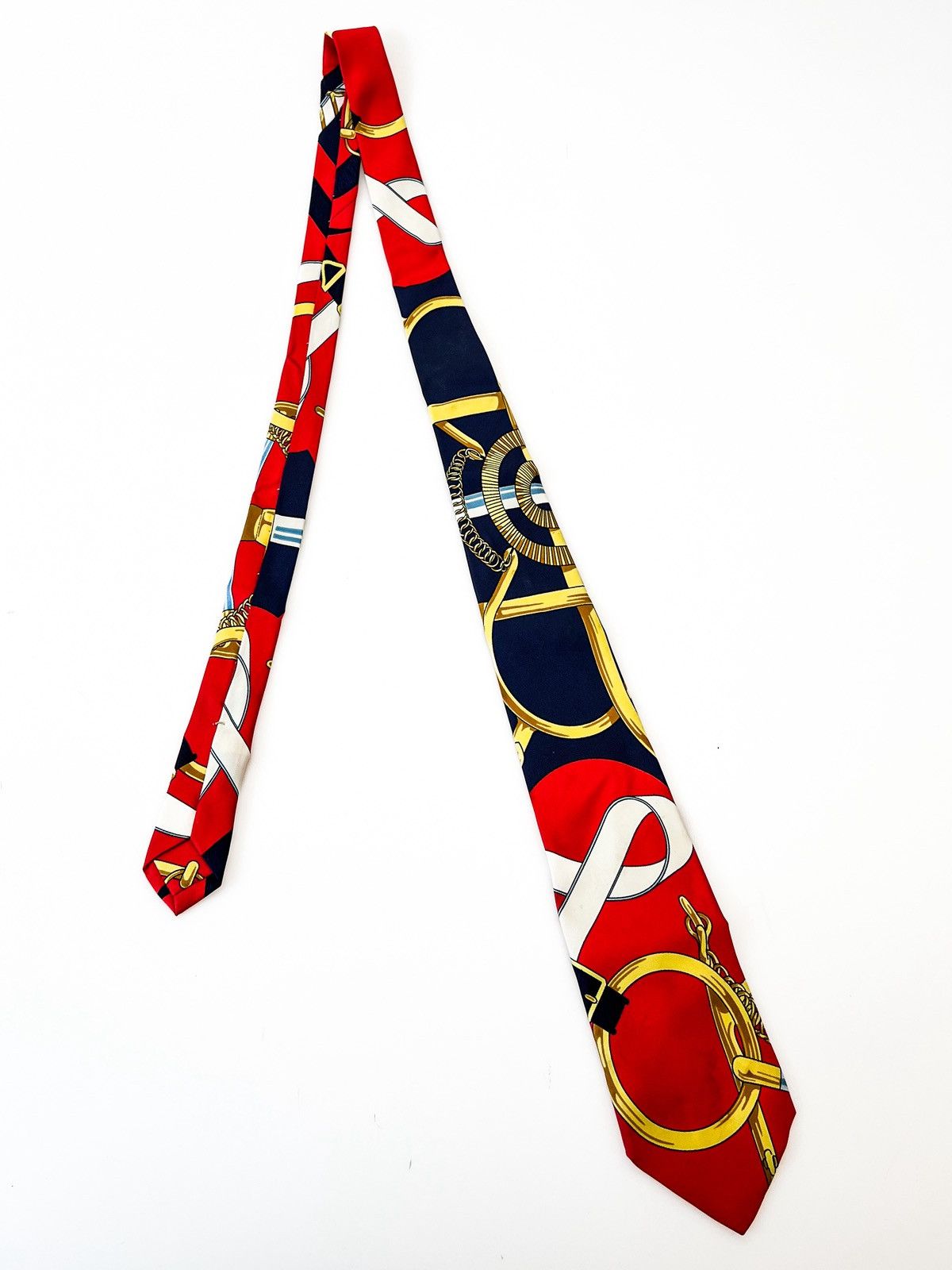 Hermes Vintage Hermes Paris Men's Necktie Equestrian Horsebit Tie Size ONE SIZE - 1 Thumbnail
