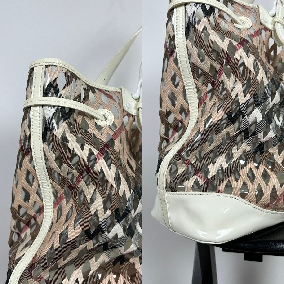 Burberry Vintage Burberry Supernova Check Net Bucket PVC Shoulder Bag Size ONE SIZE - 12 Thumbnail