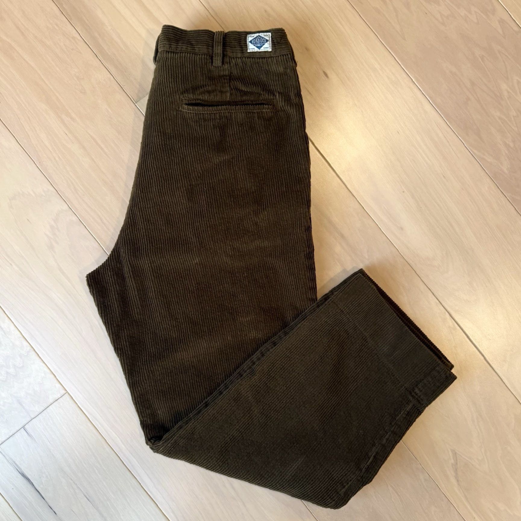 Vintage Non Stock MFG Corduroy Pants 31 Brown Casual Pants Men Regular 31x28 Cotton Front Flat 5-Pocket Denim Style 90s Hipster Vintage: No Size US 31 - 2 Thumbnail