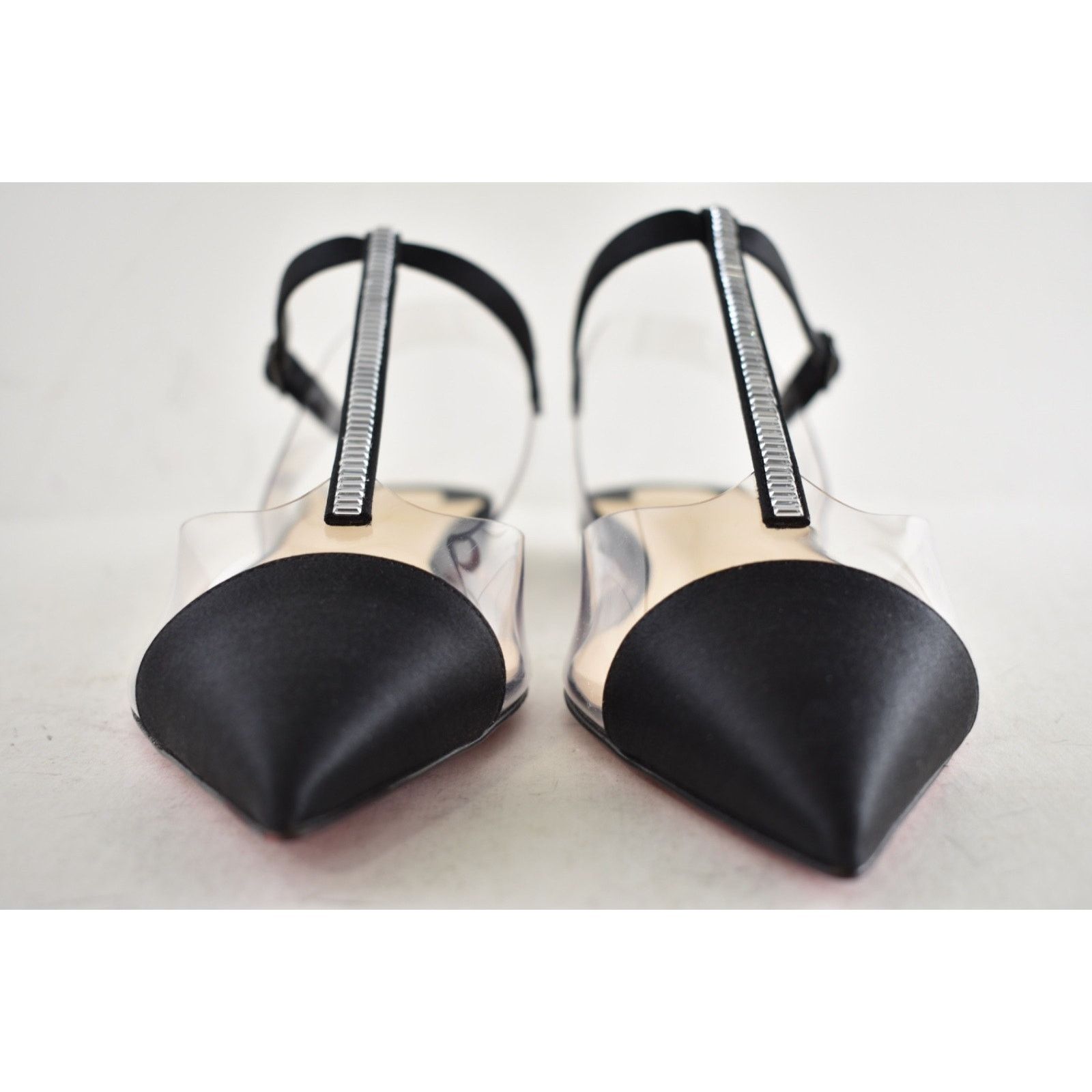 Christian Louboutin Christian Louboutin Nosy Strass Black PVC T Strap Flat 38 Size US 8 / IT 38 - 9 Thumbnail