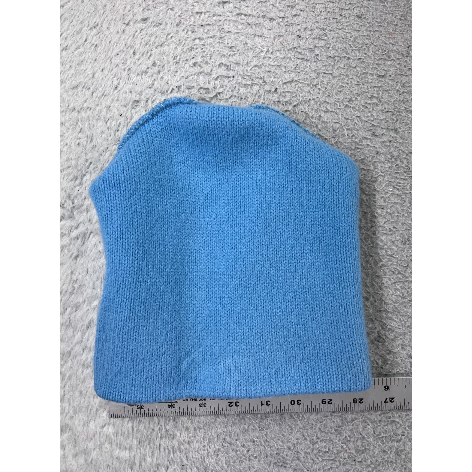 Vintage Beanie Toque Adult One Size Blue White Stripe Acrylic Ski Hat Size ONE SIZE - 4 Thumbnail