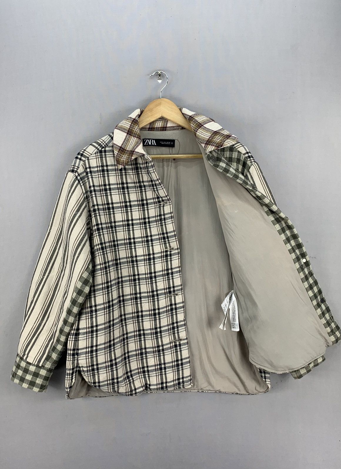Flannel Zara Multi Plaid Quilted Flannel Jacket Size US M / EU 48-50 / 2 - 16 Thumbnail
