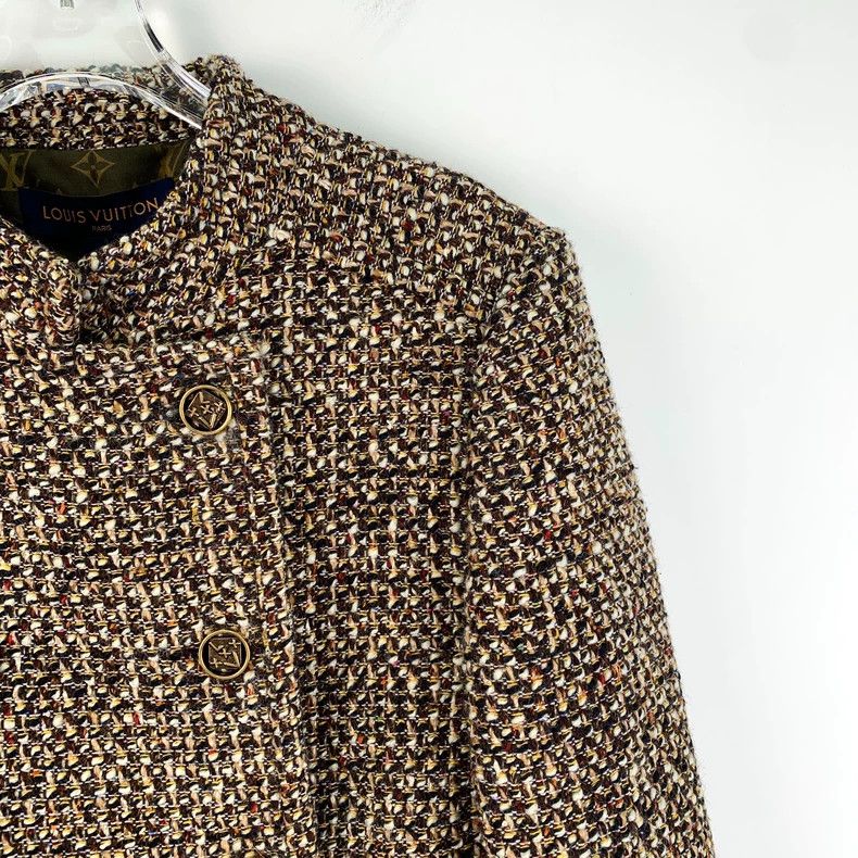 Louis Vuitton Louis Vuitton Brown logo wool woven long sleeve jacket Size M / US 6-8 / IT 42-44 - 3 Thumbnail
