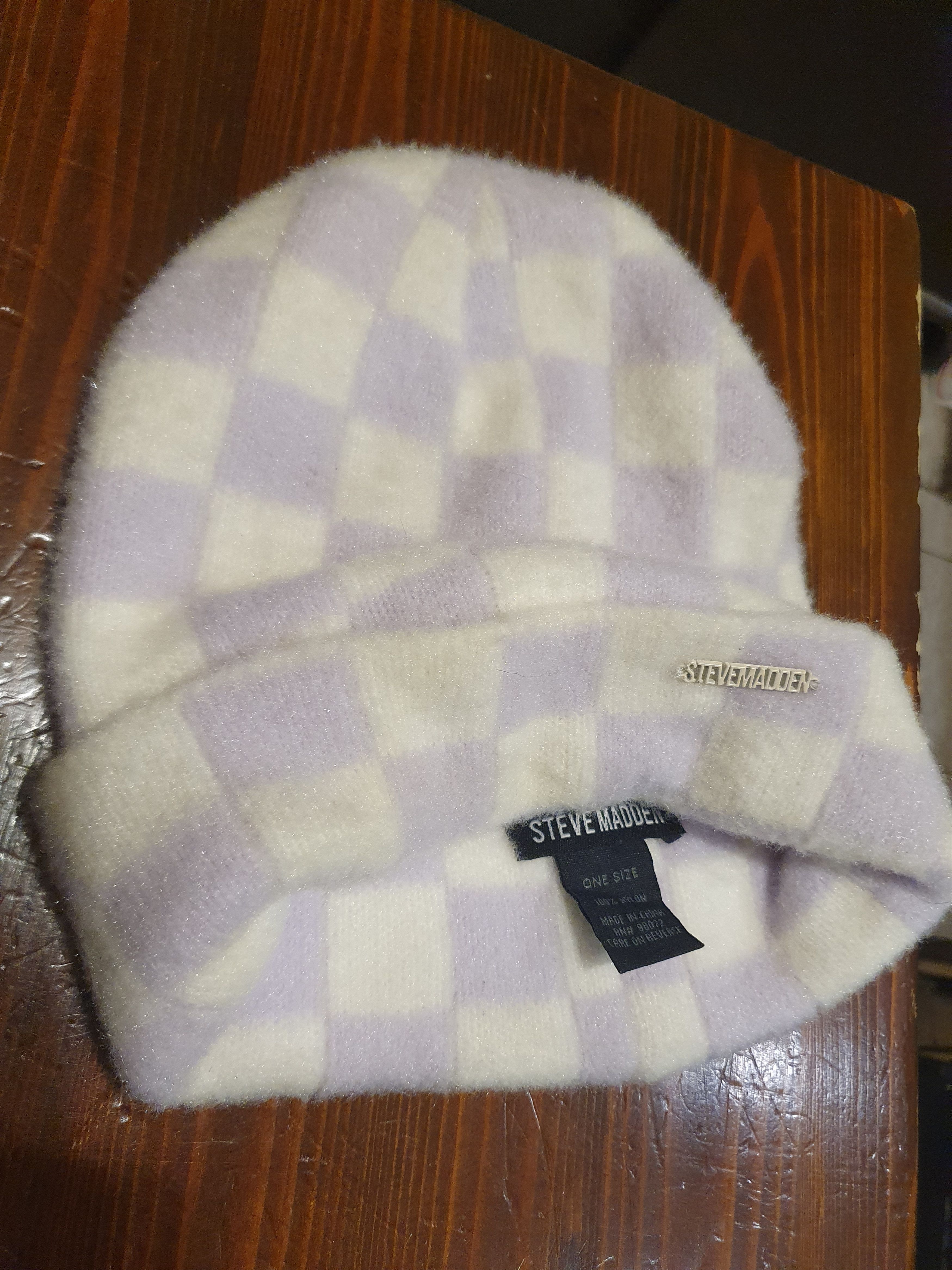 Steve Madden Steve Madden Checkered Cuff Beanie Winter Hat Size ONE SIZE - 8 Thumbnail