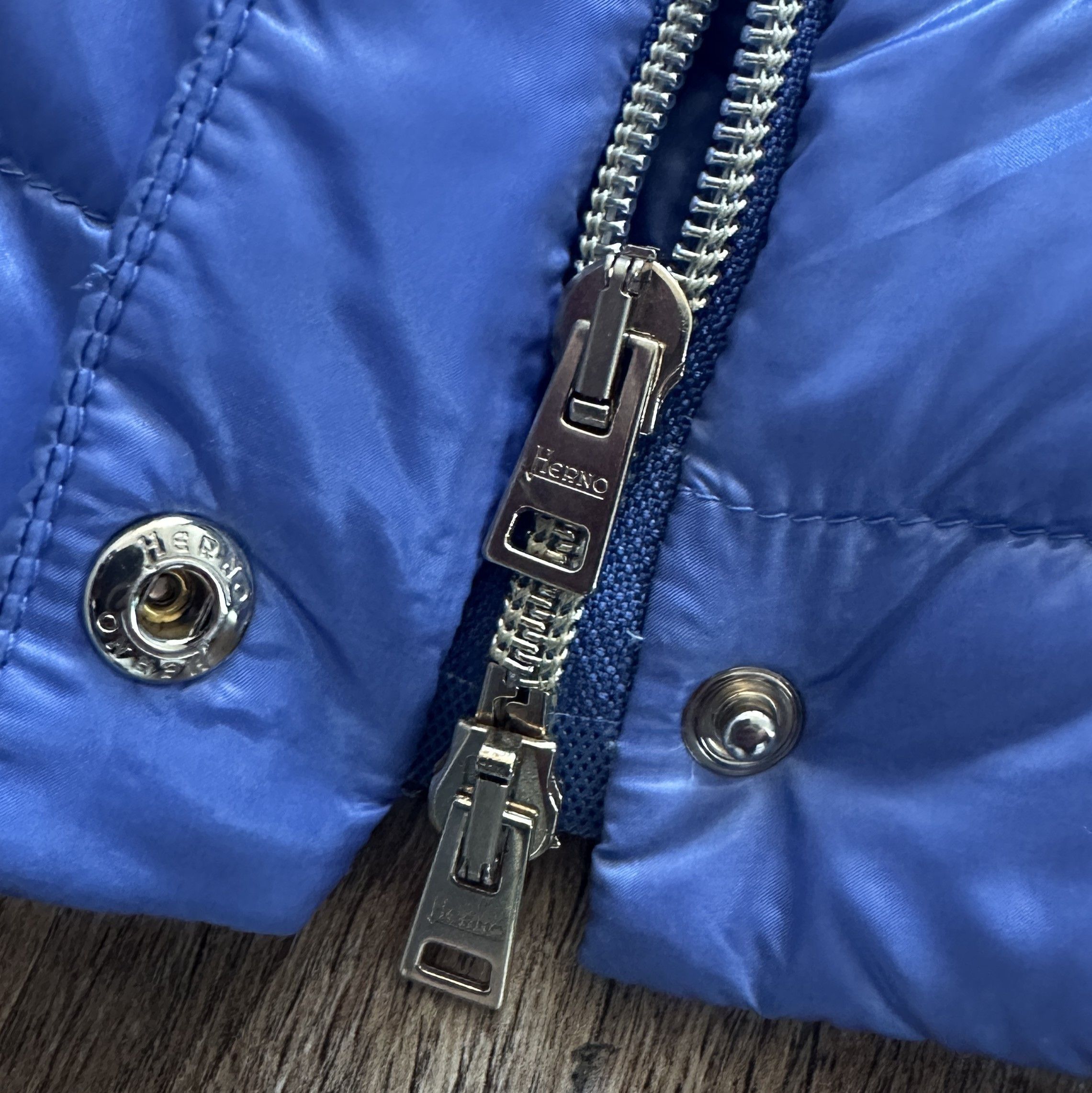 Herno HERNO Full Zip Quilted Down Vest Blue Luxury Brand Fashion Size L / US 10 / IT 46 - 18 Thumbnail