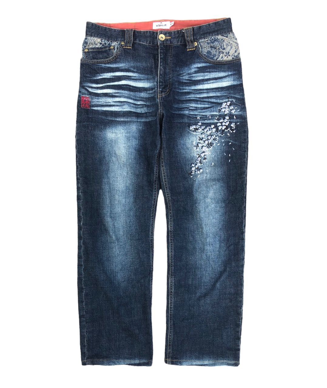 Japanese Brand 💥Archival💥 Very Rare KARAKURI TAMASHI StoneWash Denim Size US 34 / EU 50 - 3 Thumbnail