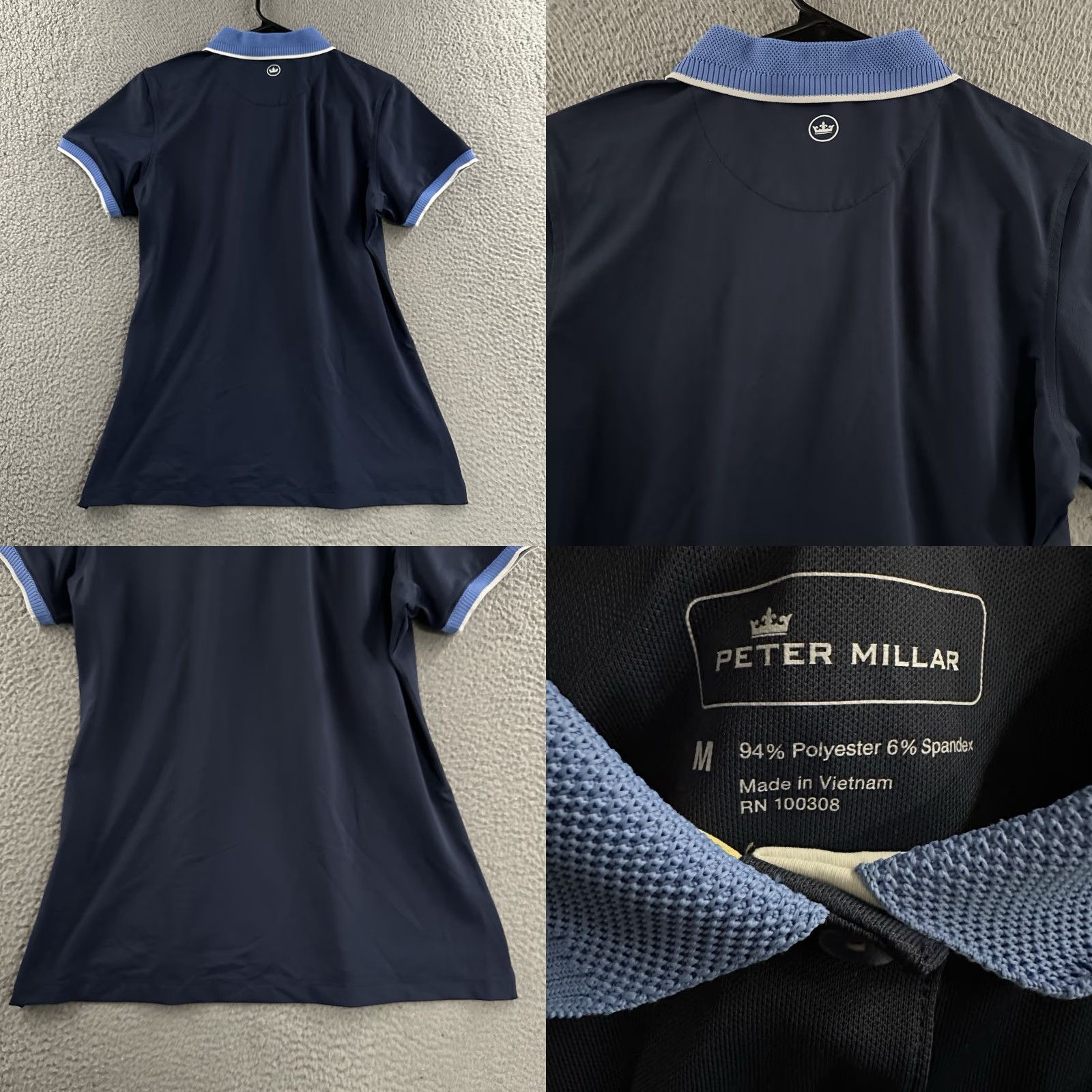 Peter Millar Peter Millar Polo Womens Top Blue M Polyester Philadelphia Cricket Club Short Sleeve Buttoned Polo Shirt Size M / US 6-8 / IT 42-44 - 8 Thumbnail