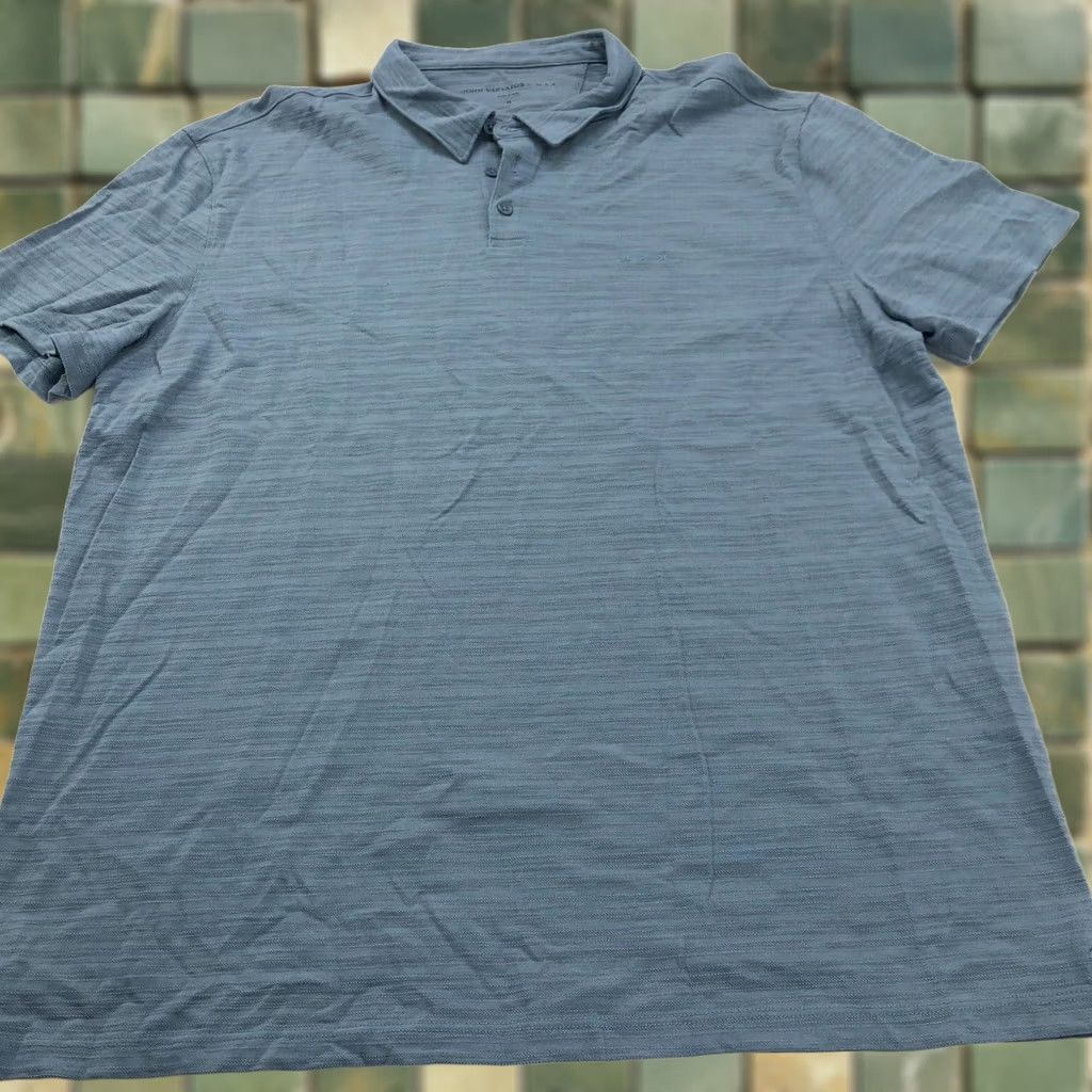 John Varvatos VINTAGE John Varvatos XL Gray SS Stretch Button Polo Striped Casual Shirt Size US XL / EU 56 / 4 - 1 Thumbnail