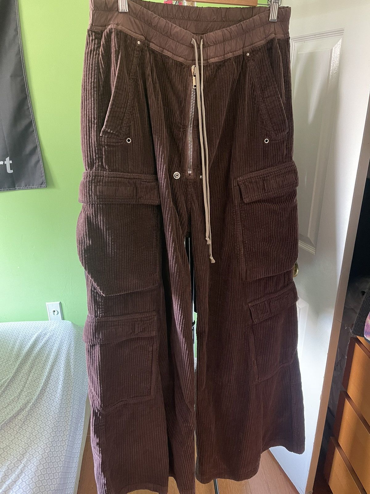 Image of Rick Owens Drkshdw Corduroy Double Cargo Bela in Mauve, Men's (Size 33)