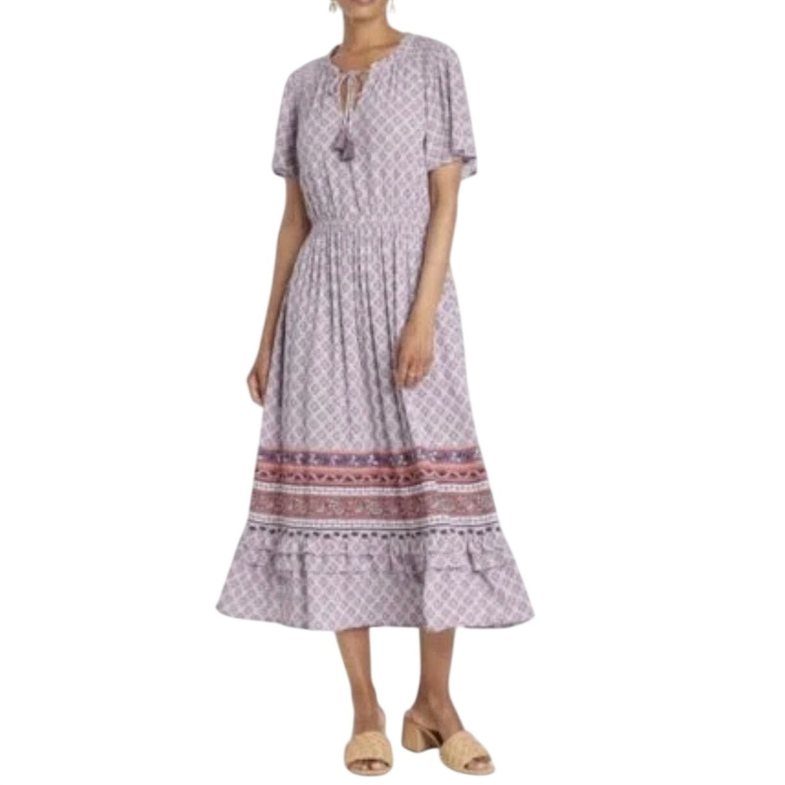 Other Knox Rose Lilac Flora Print Maxi Smoked Dres SZ XS Bohemian Size XS / US 0-2 / IT 36-38 - 3 Thumbnail