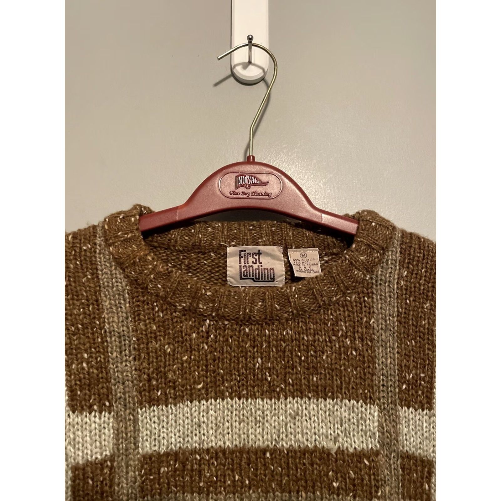 Vintage VINTAGE First Landing Men's Sweater Pullover 90s Lightweight Breathable Size M Brown Mens Size US M / EU 48-50 / 2 - 2 Thumbnail