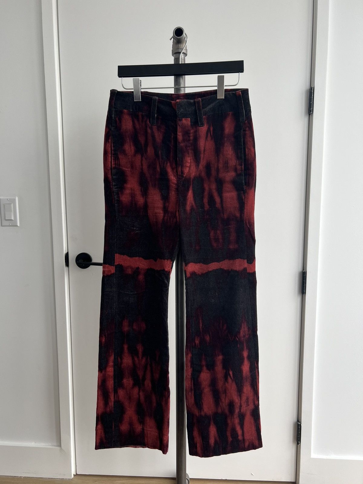 Pre-owned Ann Demeulemeester Ss18 Runway Sample Tie-dye Flares In Black
