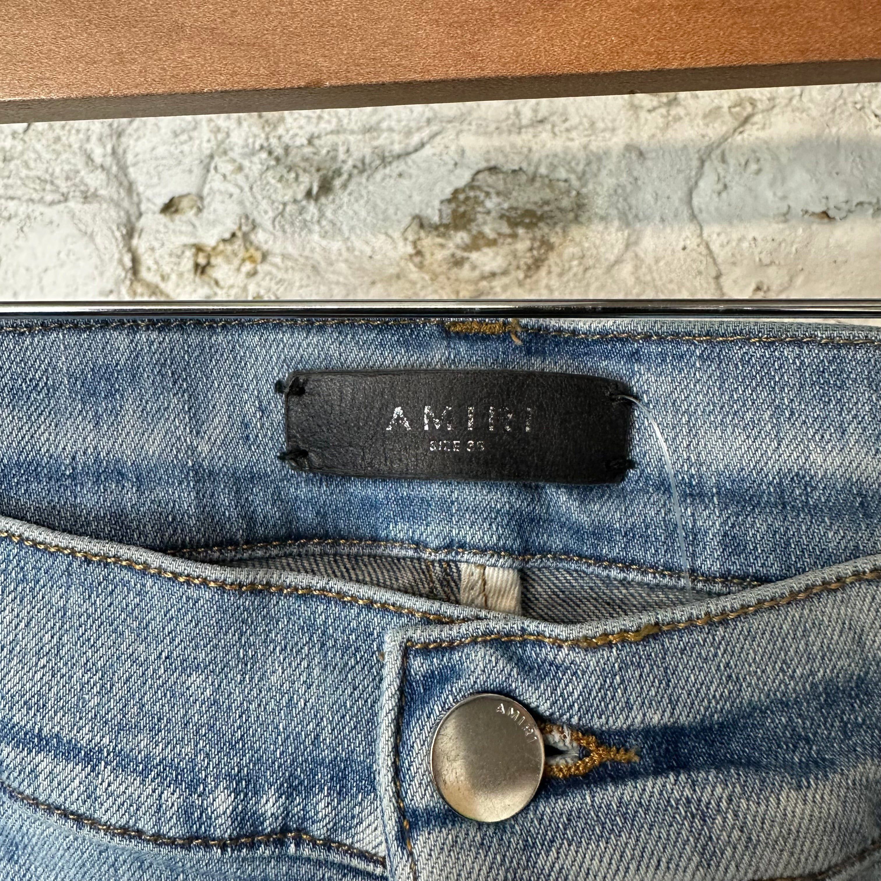 Amiri Amiri Distressed Plain Blue Denim Jeans Sz 38 Size US 38 / EU 54 - 3 Thumbnail