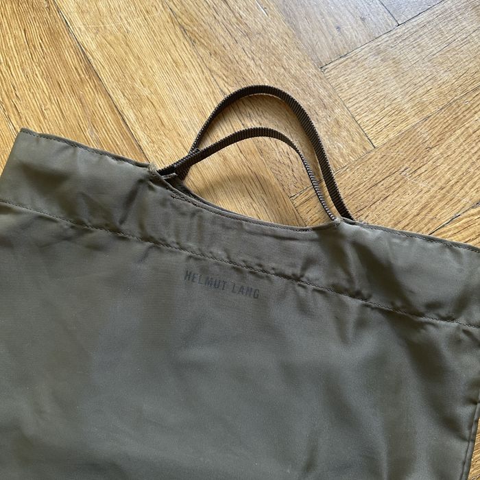 Helmut Lang 2000s Olive Logo Tote Hand Bag | Grailed