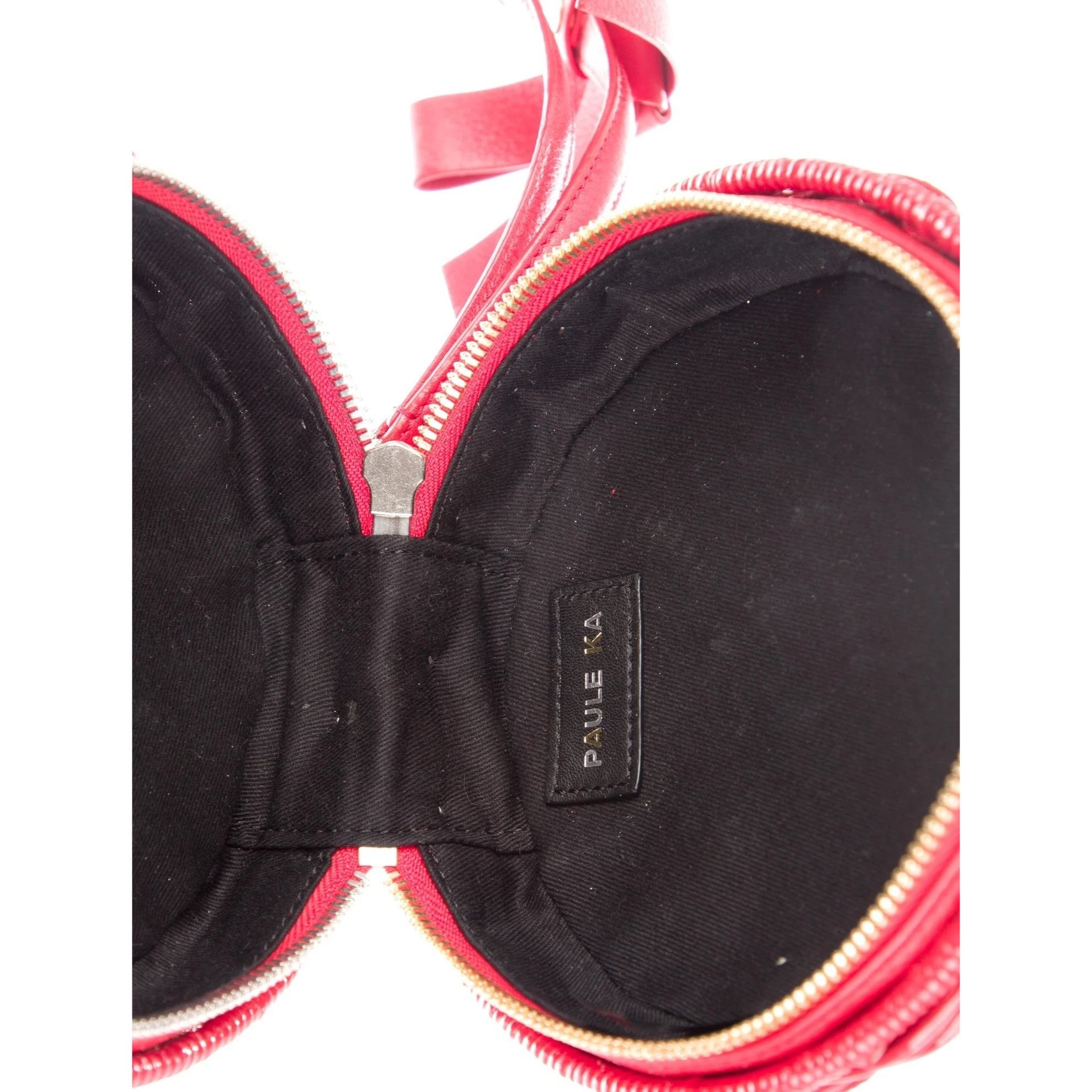 PAULE KA Paule Ka Red Wicker Wristlet With Leather Bow Accent & Zip C Size ONE SIZE - 4 Thumbnail