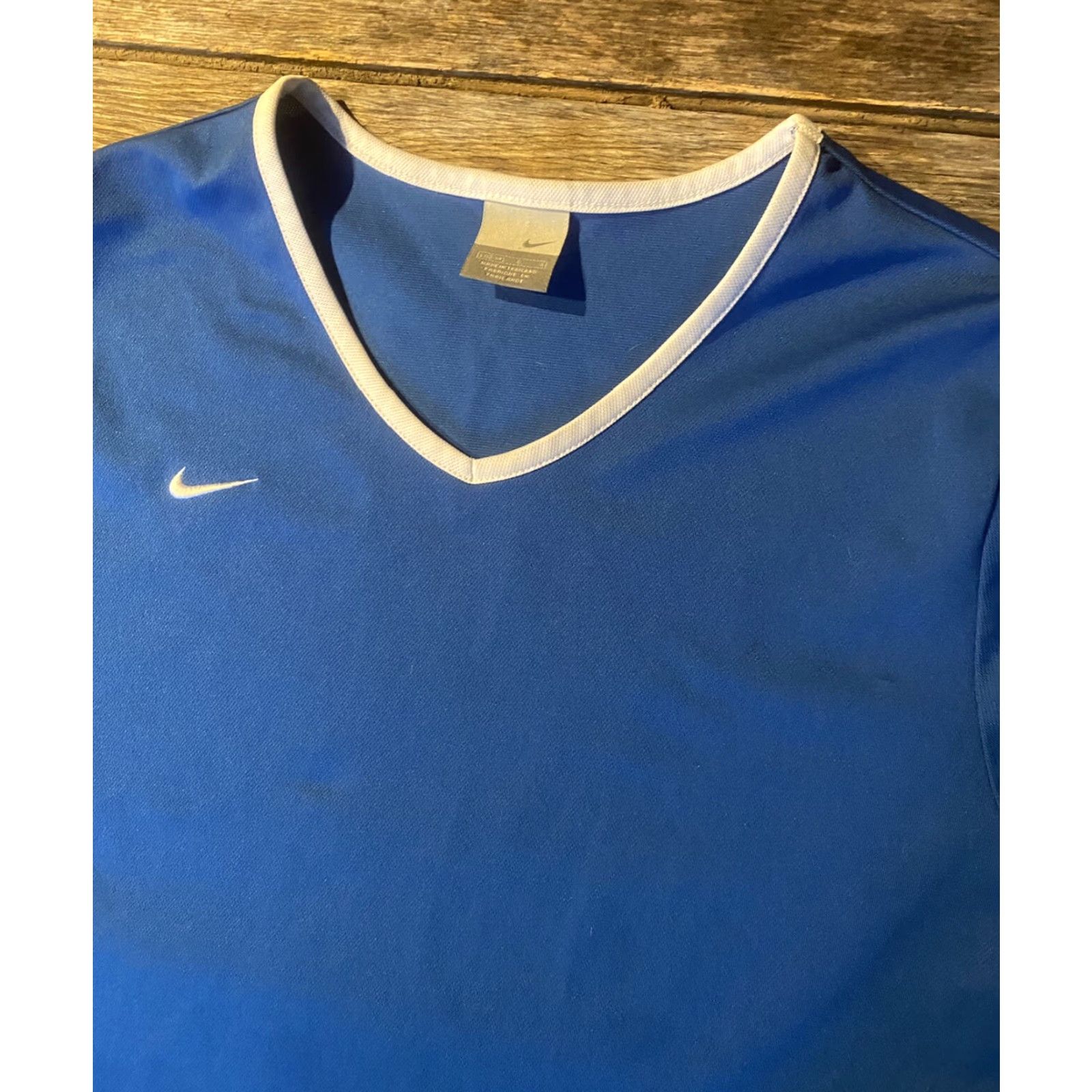 Nike VINTAGE Nike Blue Short Sleeve Soccer Jersey Women L 12-14 Sports T-Shirt Size L / US 10 / IT 46 - 6 Thumbnail