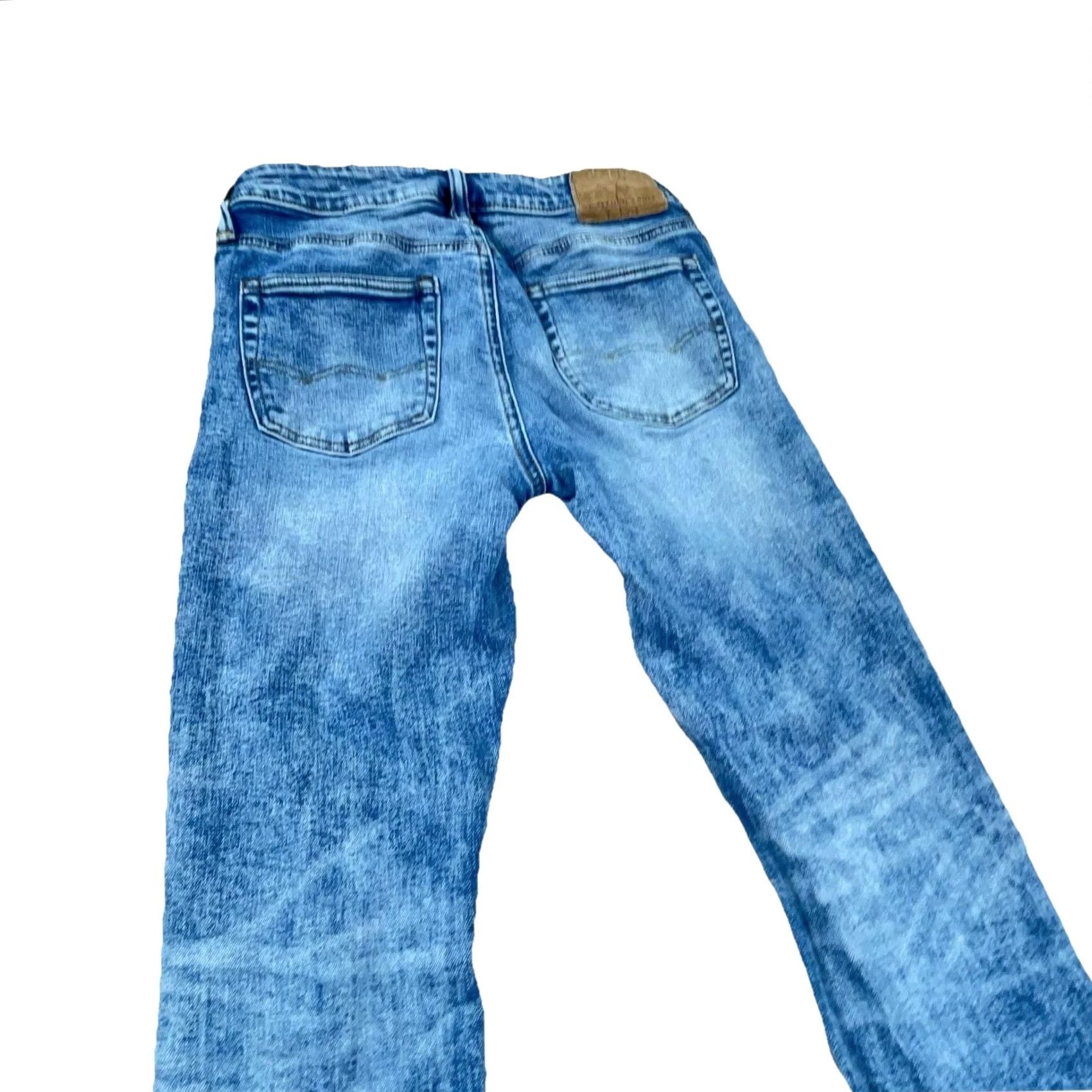 American Eagle Outfitters American Eagle Outfitters Jeans Men 29x32 Skinny Fit Distressed 5-Pocket Denim Blue Medium Wash Logo Belt Loops Zipper Size US 29 - 6 Thumbnail