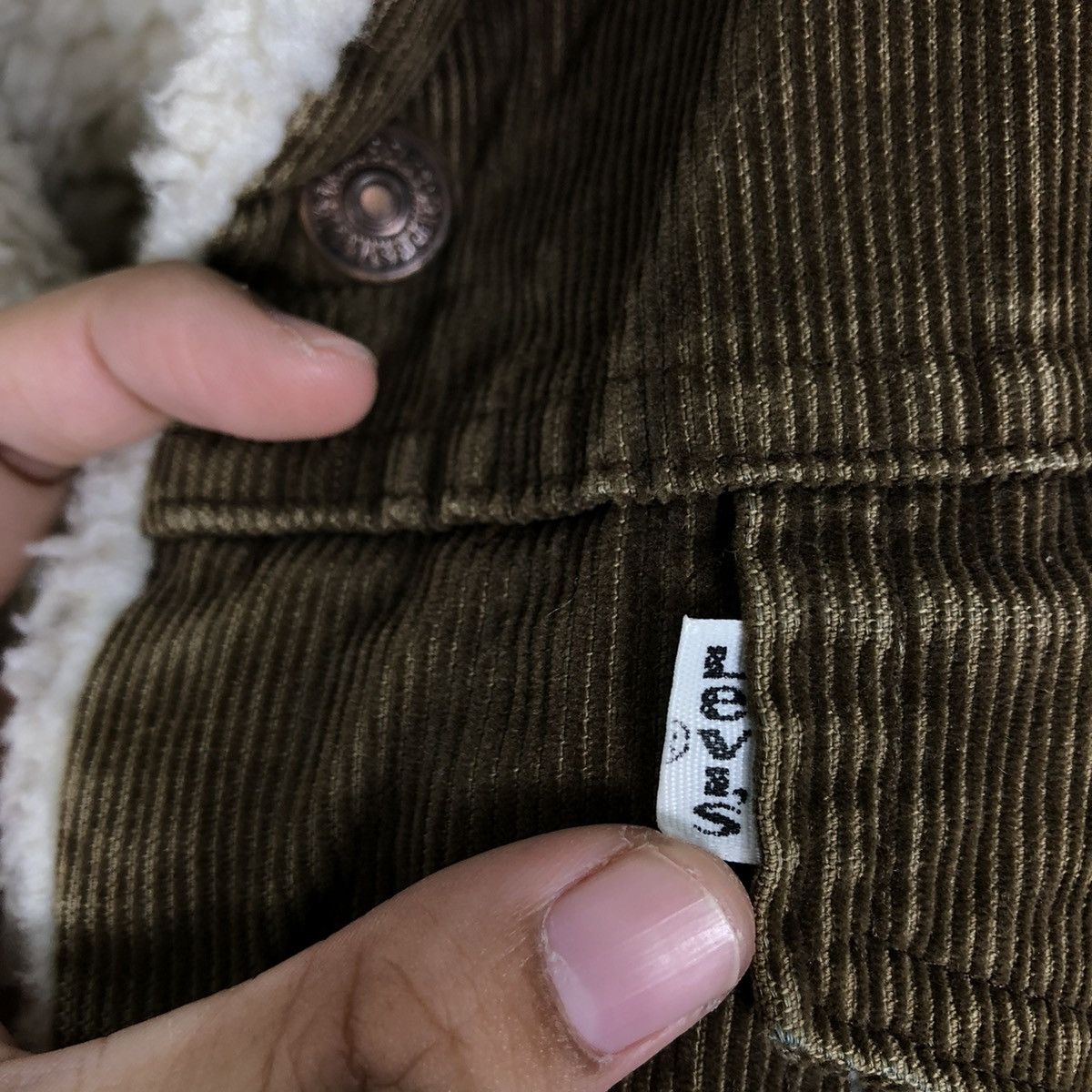 Levi's 🔥90’s VINTAGE LEVI’S TRUCKER SHERPA LINING CORDUROY Size US S / EU 44-46 / 1 - 13 Thumbnail