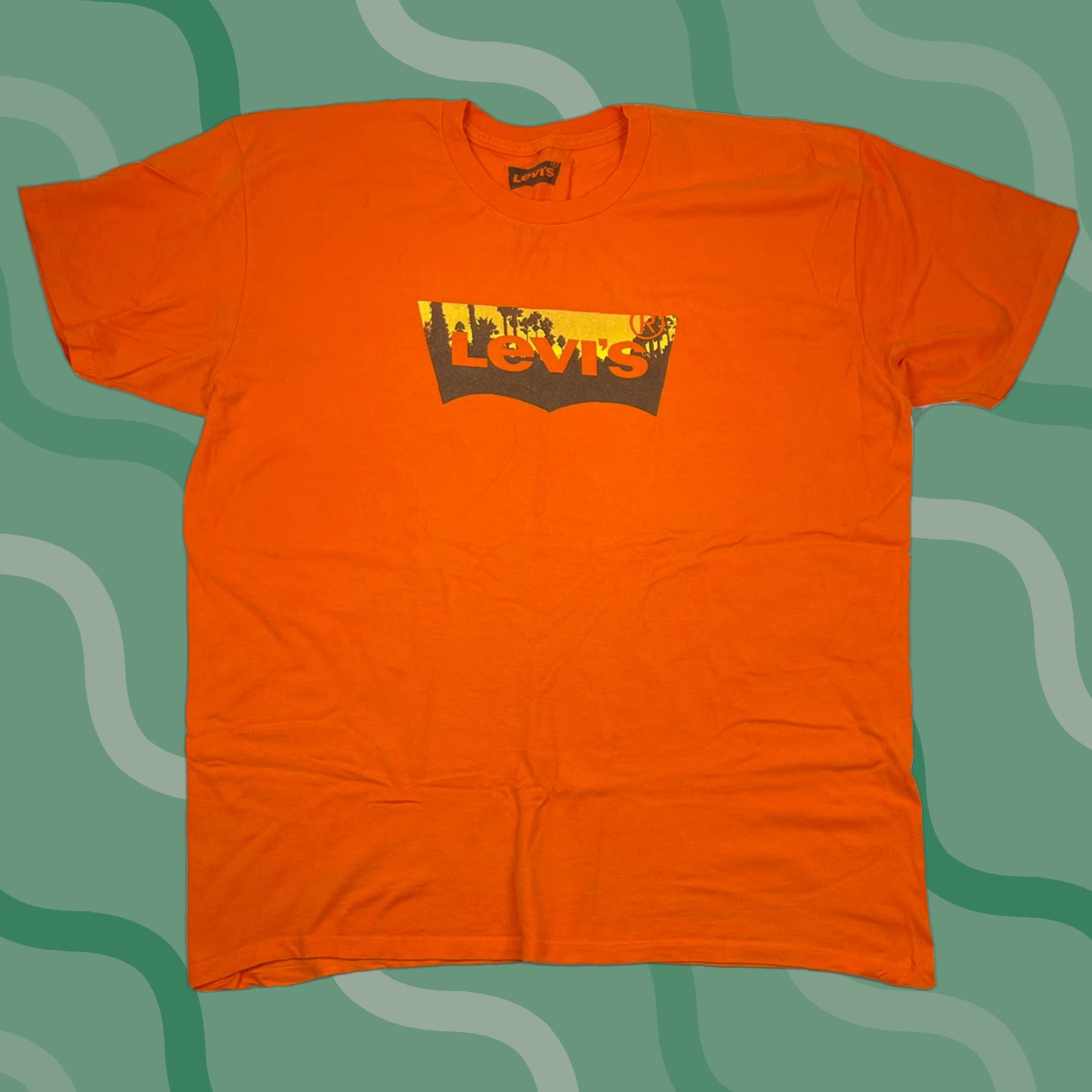 Levi's Levi's T-Shirt Shirt Mens 2XL Orange Spell Out Logo Short Sleeve Graphic Tee Crew neck Regular Fit Size US XXL / EU 58 / 5 - 1 Thumbnail
