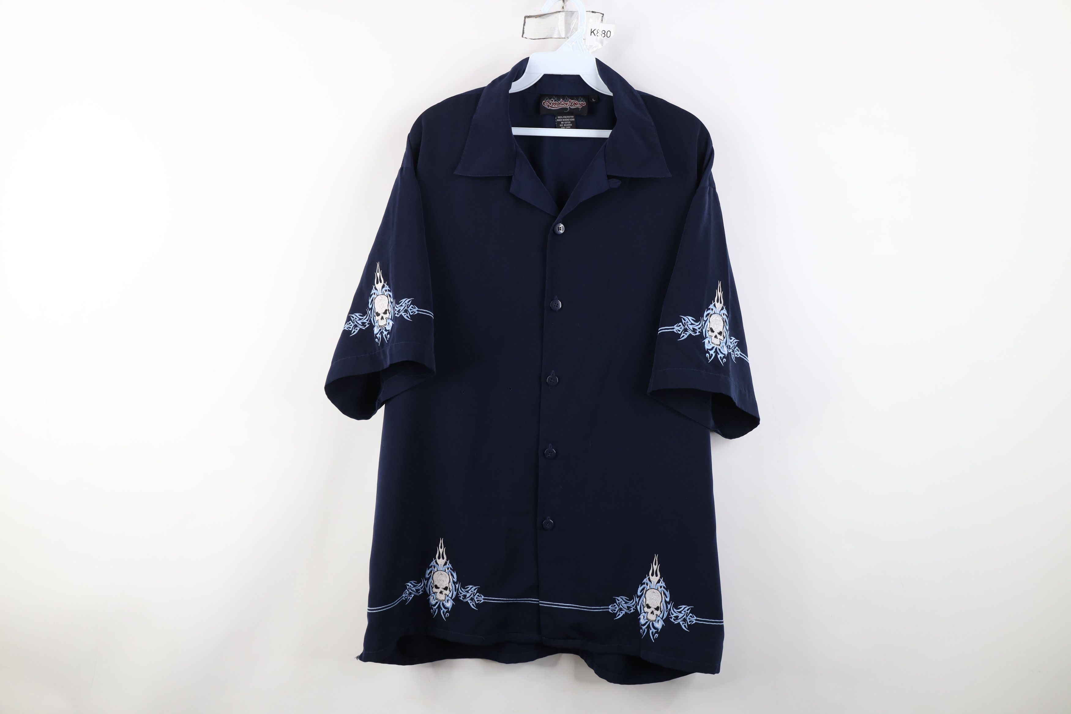 Vintage Vintage 90s Y2K Streetwear Looped Collar Button Shirt Size US L / EU 52-54 / 3 - 1 Thumbnail