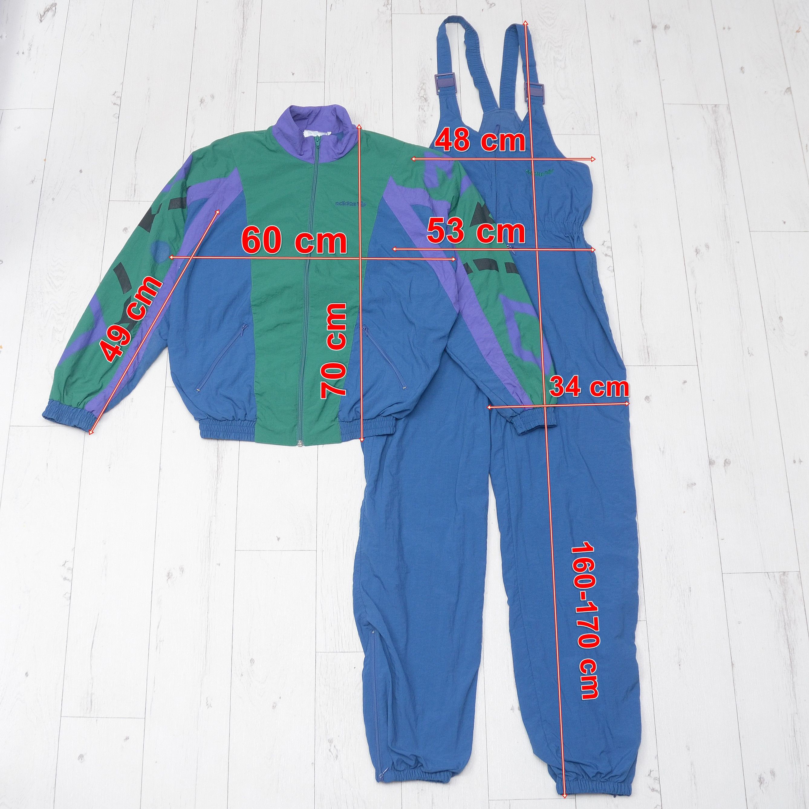 Adidas × Vintage Vintage 90s Adidas Tracksuit Set Track Jacket Pants M-S Rare Size 48R - 2 Thumbnail