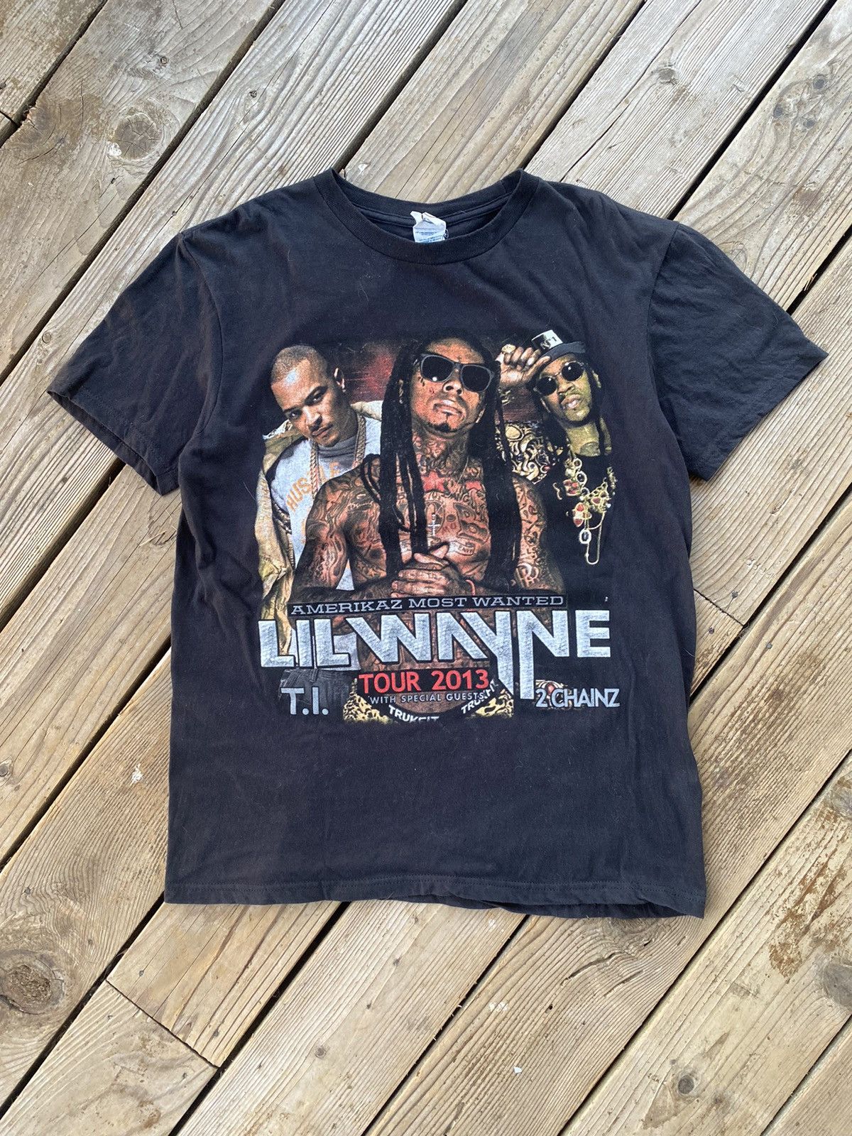 2013 Lil Wayne 2 Chainz T.I. Rap Tour Tee, image size:1200x1600