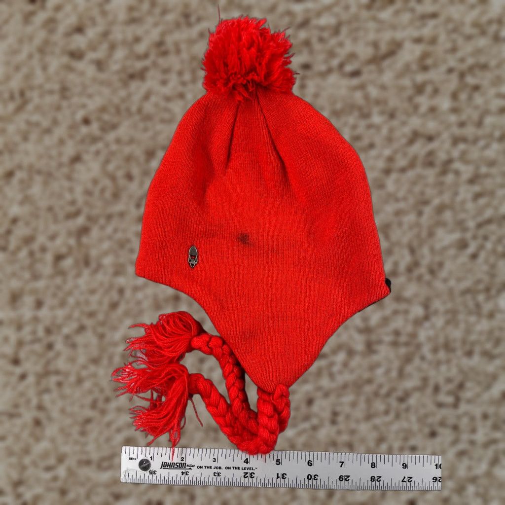 Logo 7 Ignite Beanie Hat Adult One Size Red Logo Acrylic Ear Flaps Pom Adjustable Unisex Outdoors Winter Ski 90s Theme Mens Womens Size ONE SIZE - 1 Thumbnail