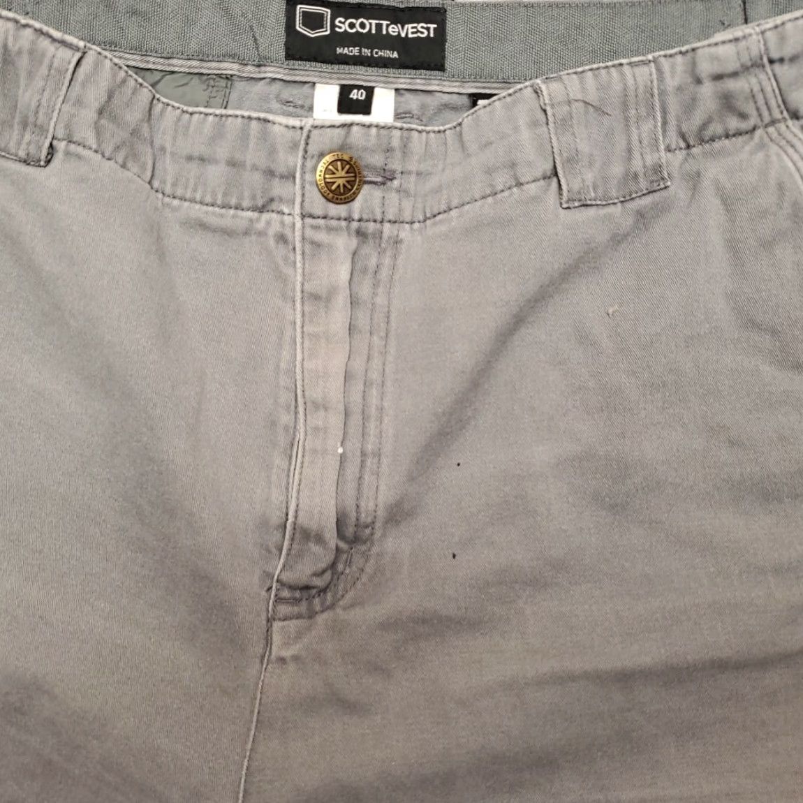 Vintage SCOTTeVEST Shorts Mens 40 Gray Chino Flat Front TEC Travel Hidden Pockets Casual Size US 40 / EU 56 - 4 Thumbnail